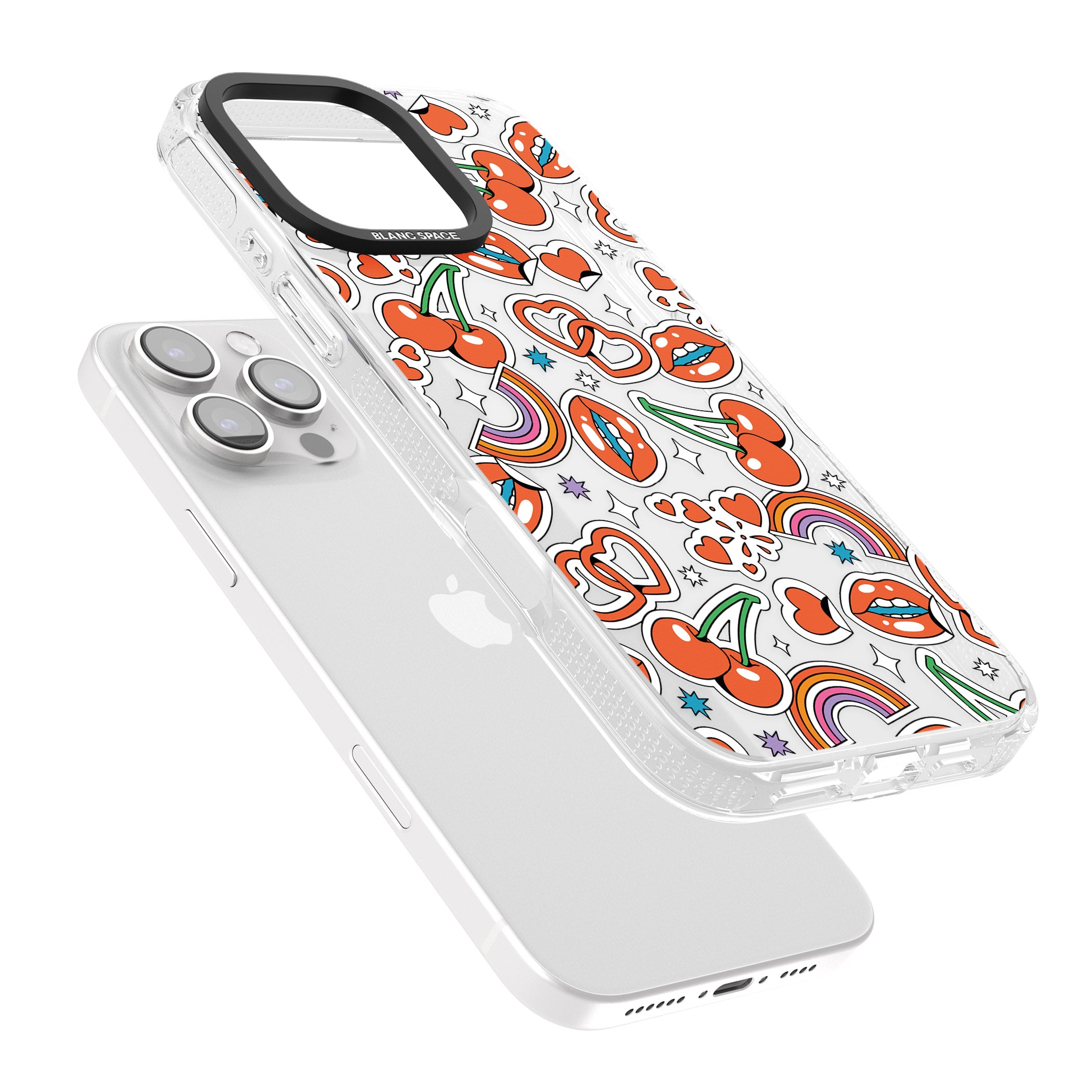 Red Sticker Pop iPhone 16 Pro Max / 16 Pro Clear Case Impact Air - Blanc Space