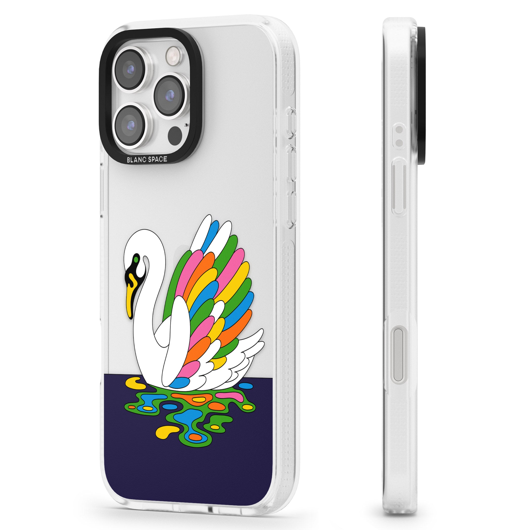 Serene Swan iPhone 16 Pro Max / 16 Pro Clear Case Impact Air - Blanc Space