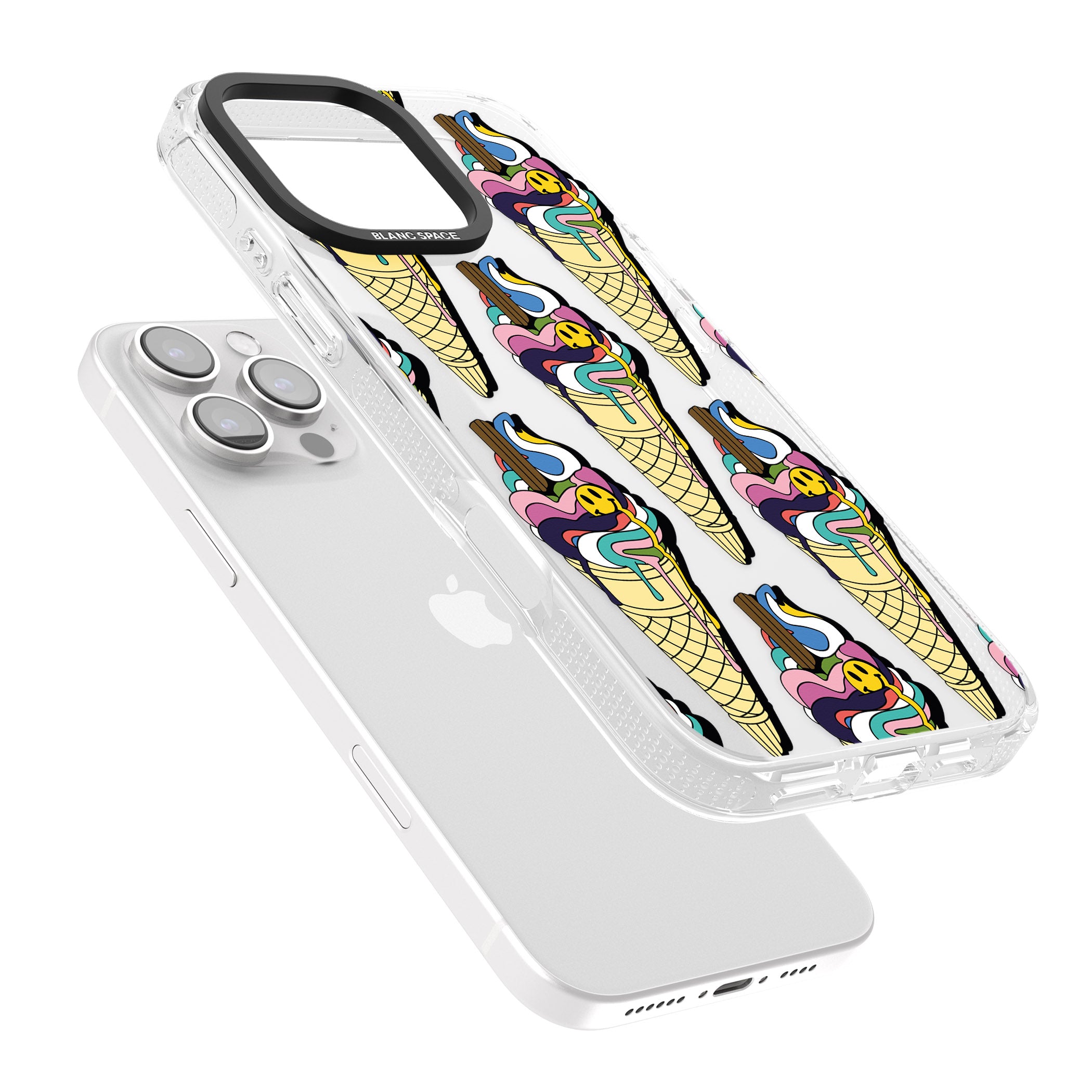 Trip & Drip Ice Cream iPhone 16 Pro Max / 16 Pro Clear Case Impact Air - Blanc Space