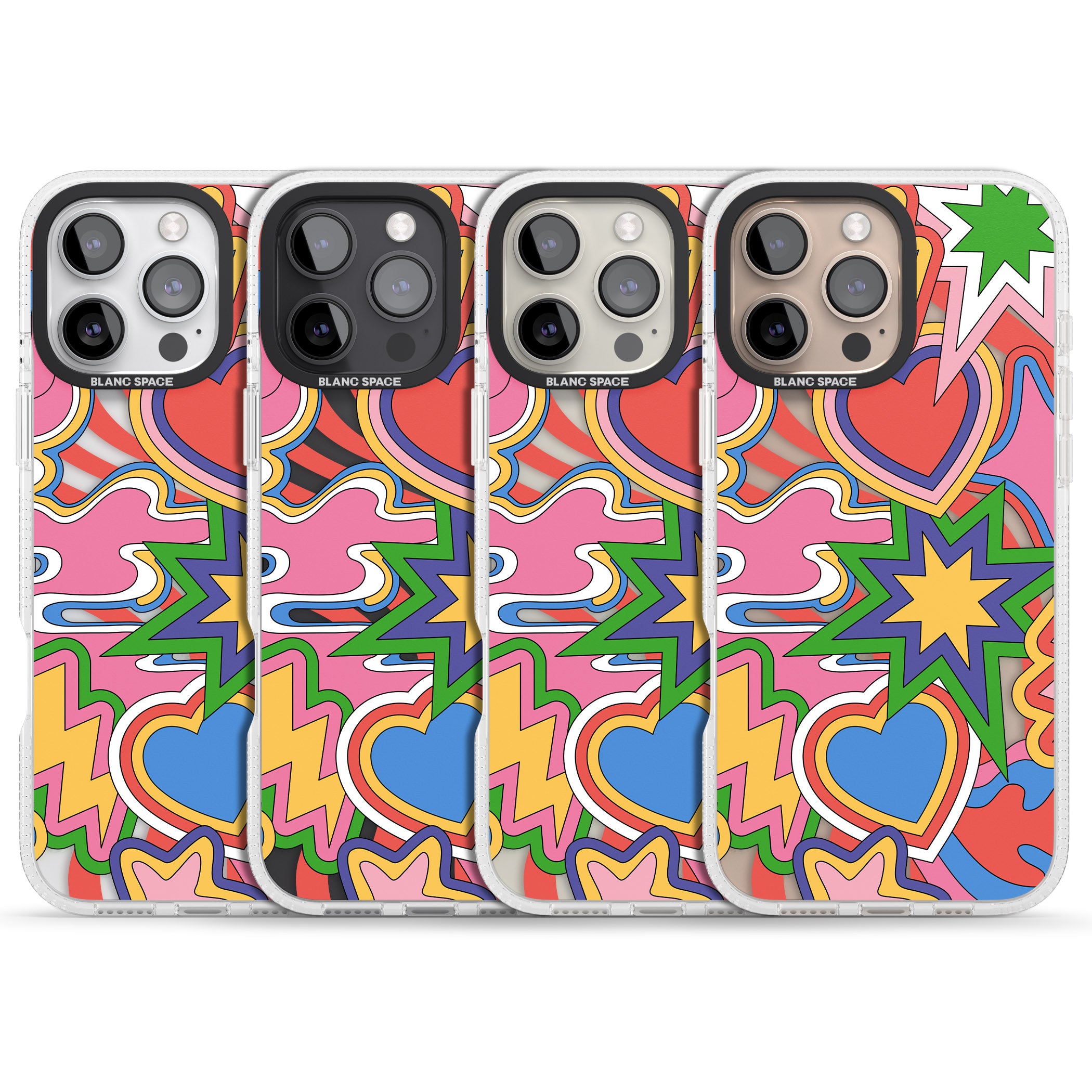 Psychedelic Pop Art Explosion iPhone 16 Pro Max / 16 Pro Clear Case Impact Air - Blanc Space