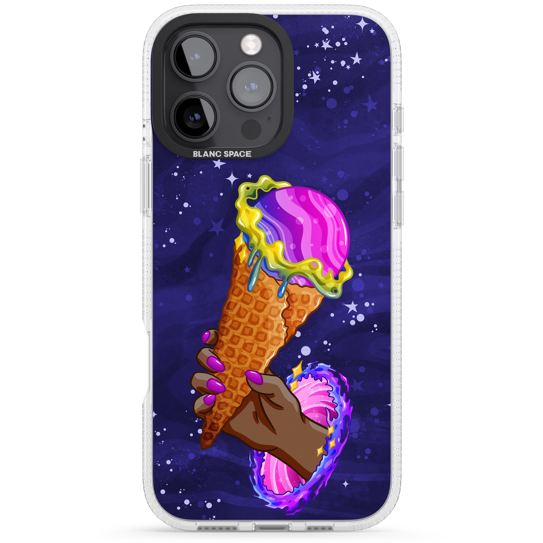 Interdimensional Ice Cream iPhone 16 Pro Max / 16 Pro Clear Case Impact Air - Blanc Space