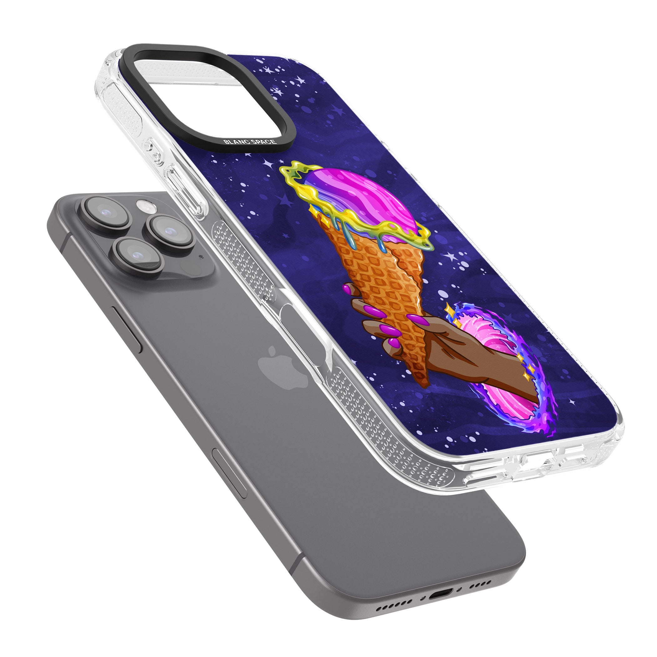 Interdimensional Ice Cream iPhone 16 Pro Max / 16 Pro Clear Case Impact Air - Blanc Space