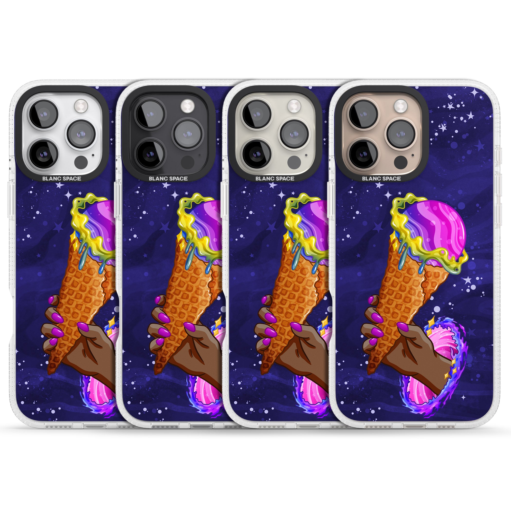 Interdimensional Ice Cream iPhone 16 Pro Max / 16 Pro Clear Case Impact Air - Blanc Space