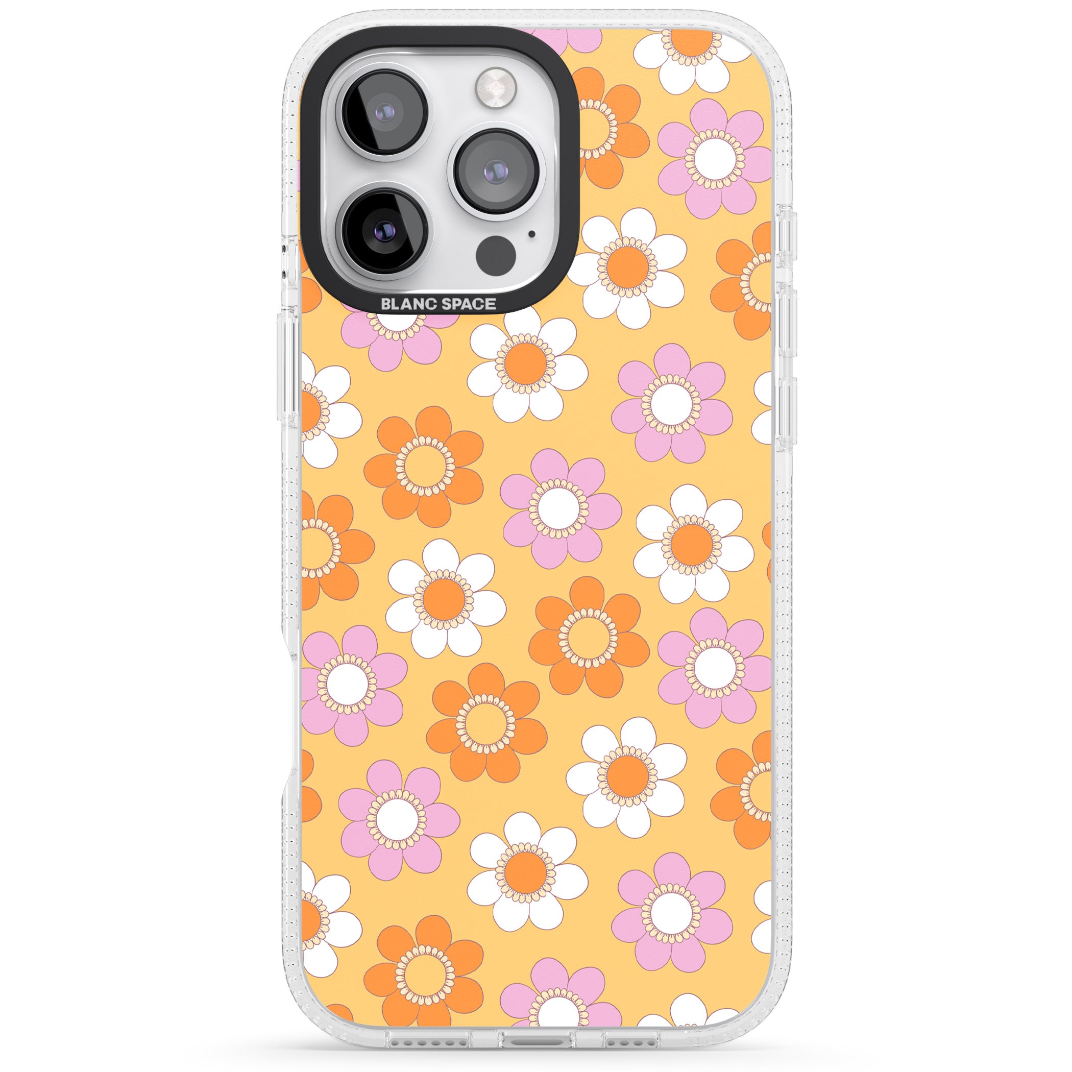 Sunny Flower Mix iPhone 16 Pro Max / 16 Pro Clear Case Impact Air - Blanc Space