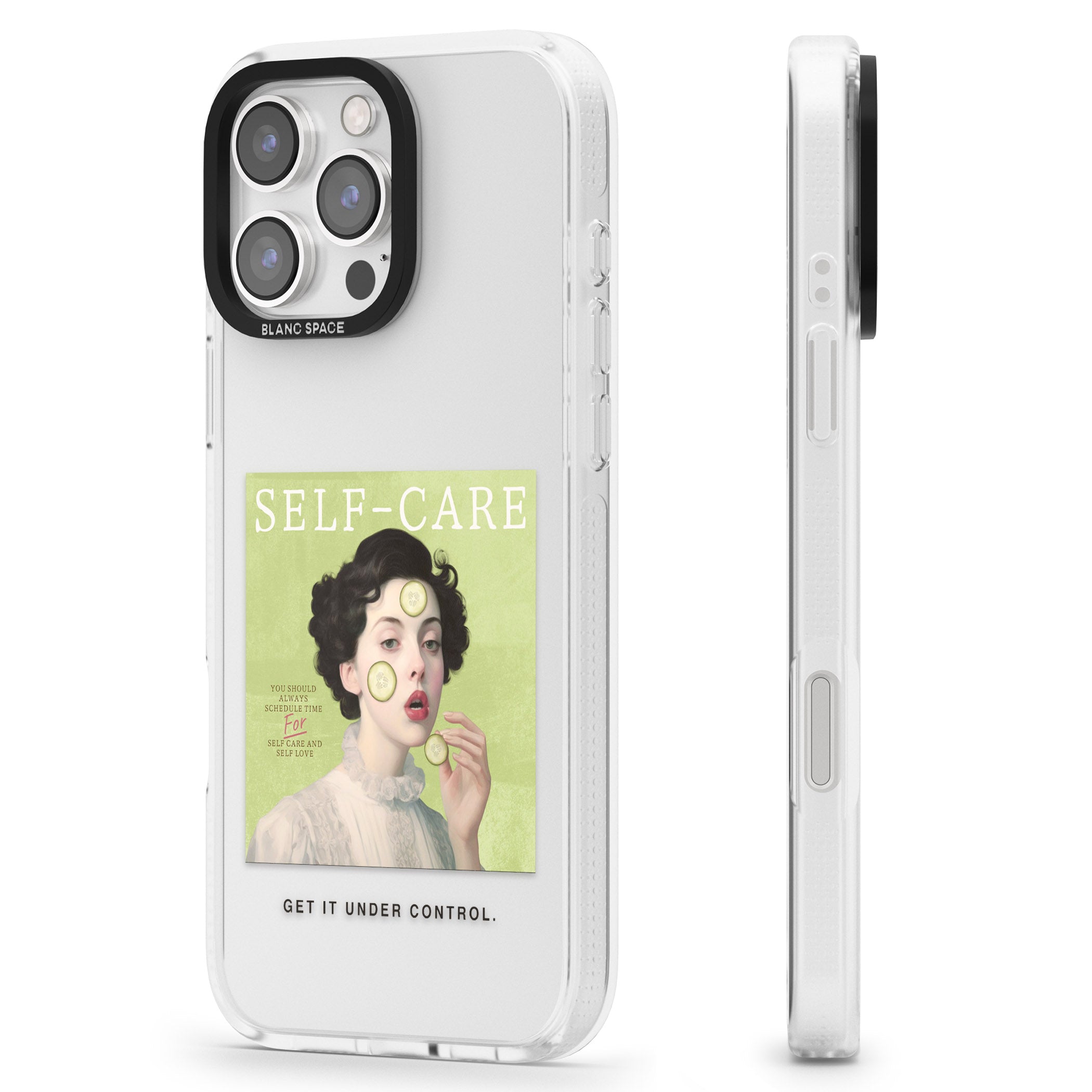 Self-Care iPhone 16 Pro Max / 16 Pro Clear Case Impact Air - Blanc Space