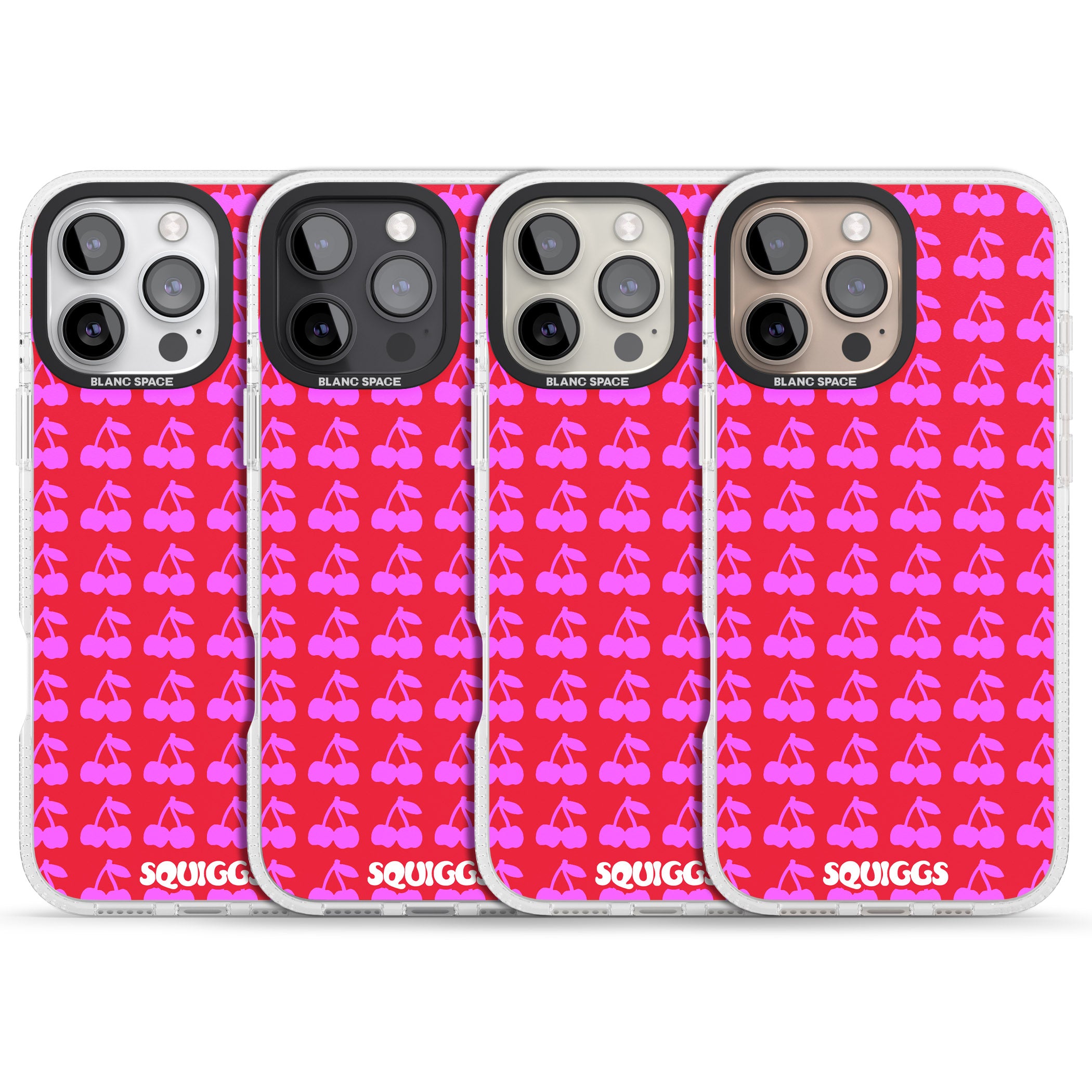 Red Cherries iPhone 16 Pro Max / 16 Pro Clear Case Impact Air - Blanc Space
