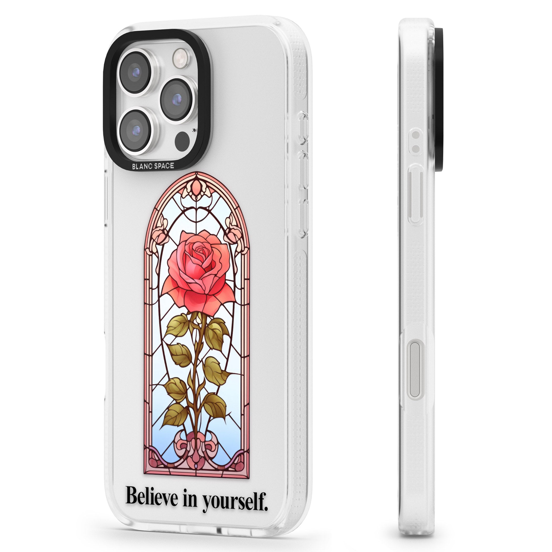 Believe in yourself iPhone 16 Pro Max / 16 Pro Clear Case Impact Air - Blanc Space