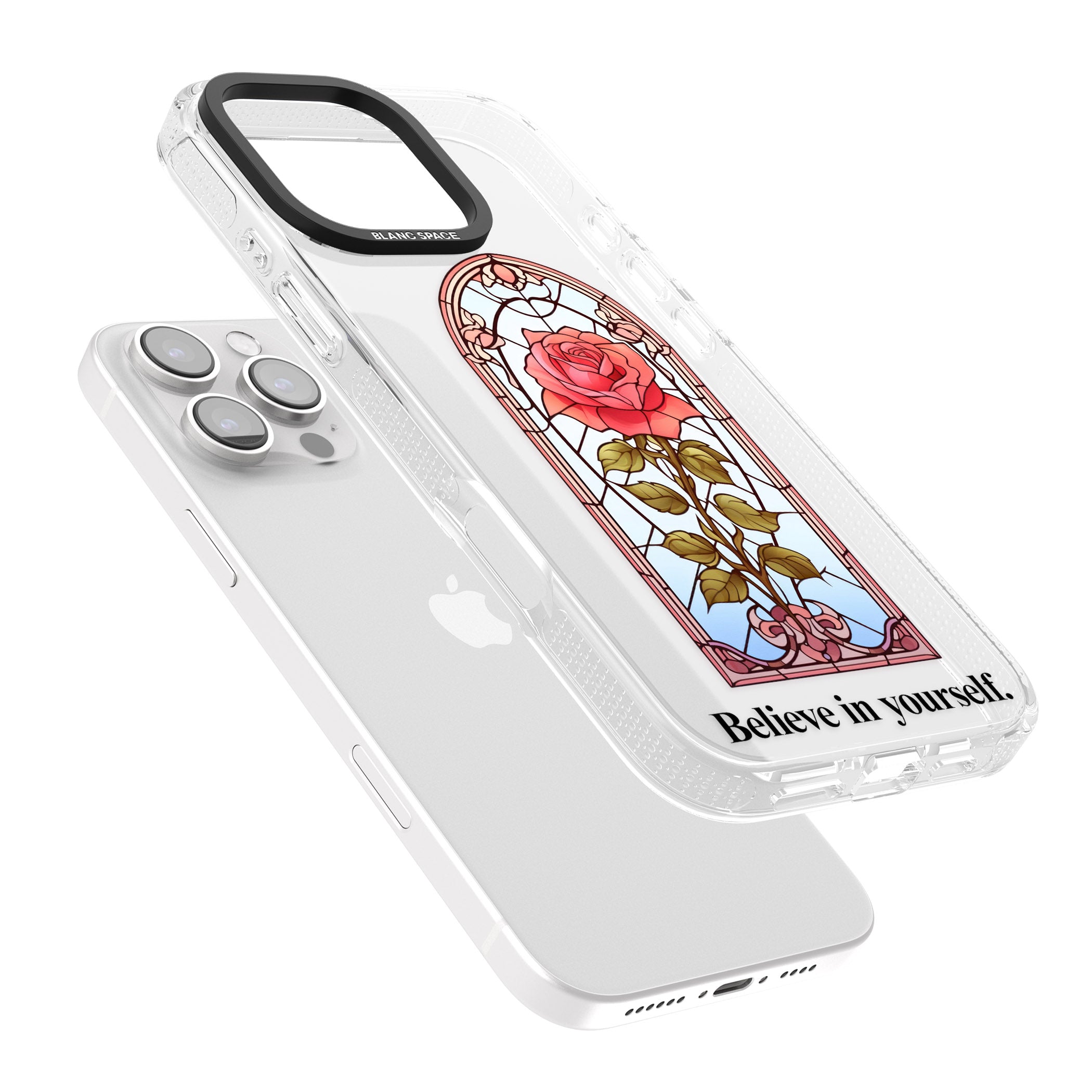 Believe in yourself iPhone 16 Pro Max / 16 Pro Clear Case Impact Air - Blanc Space