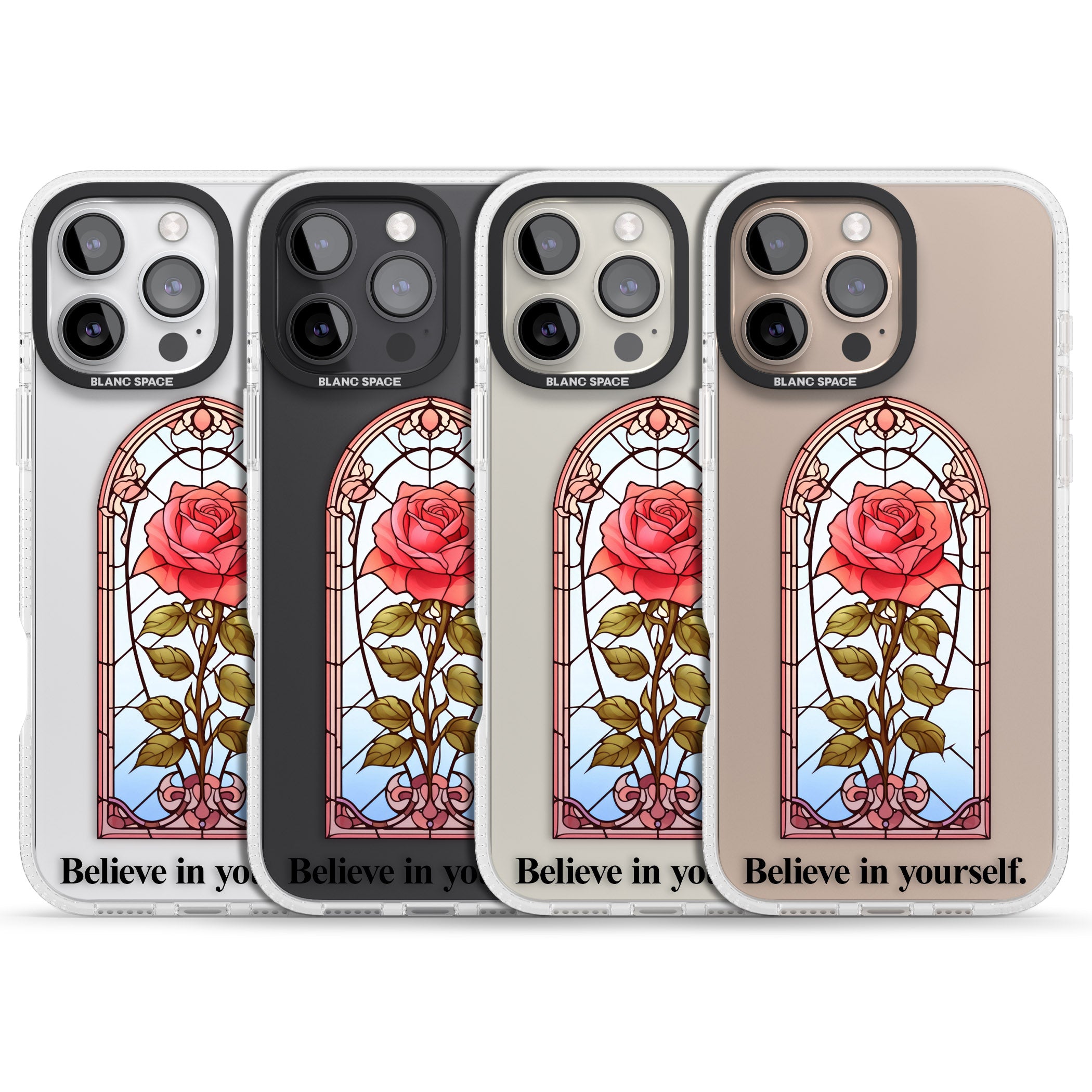 Believe in yourself iPhone 16 Pro Max / 16 Pro Clear Case Impact Air - Blanc Space