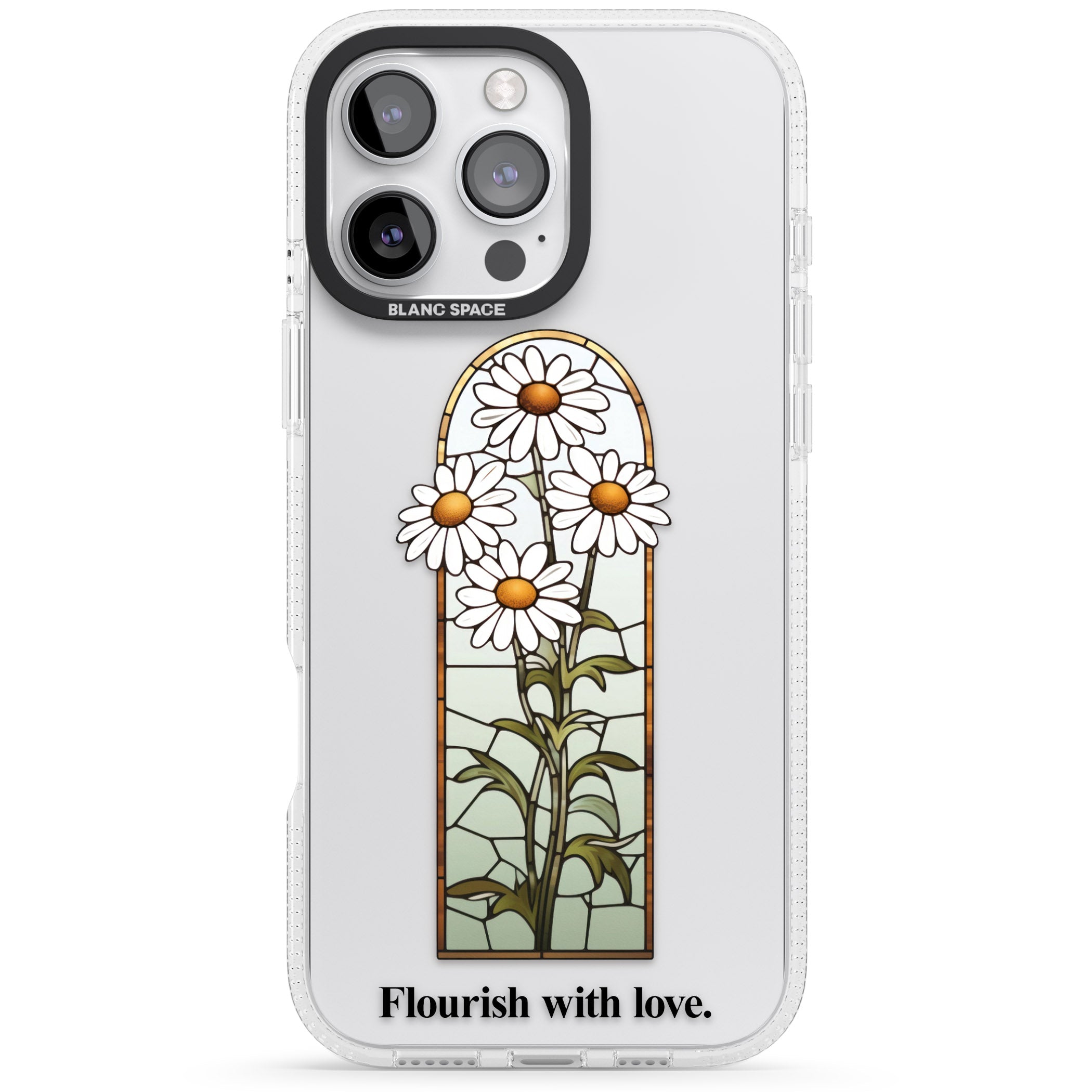 Flourish with love iPhone 16 Pro Max / 16 Pro Clear Case Impact Air - Blanc Space