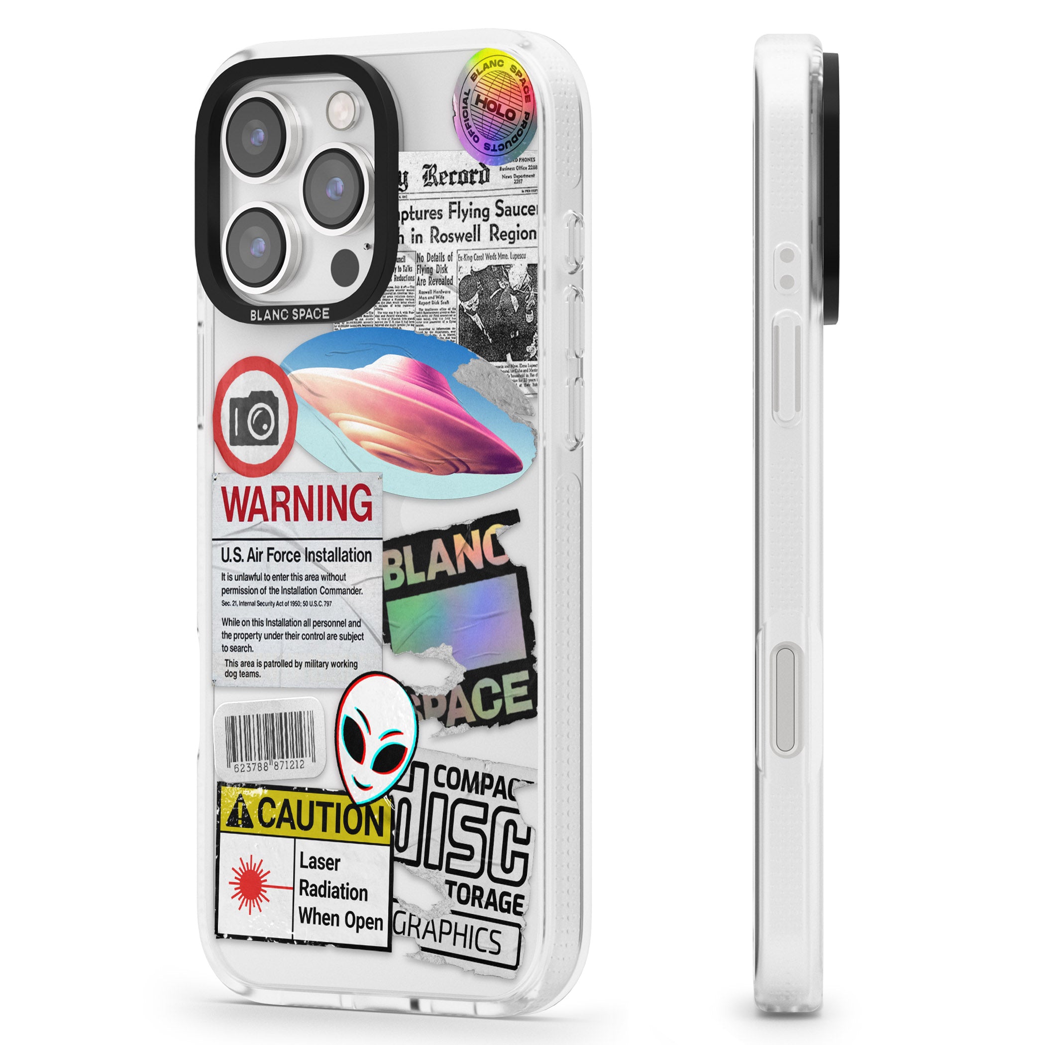 Cosmic Encounters iPhone 16 Pro Max / 16 Pro Clear Case Impact Air - Blanc Space
