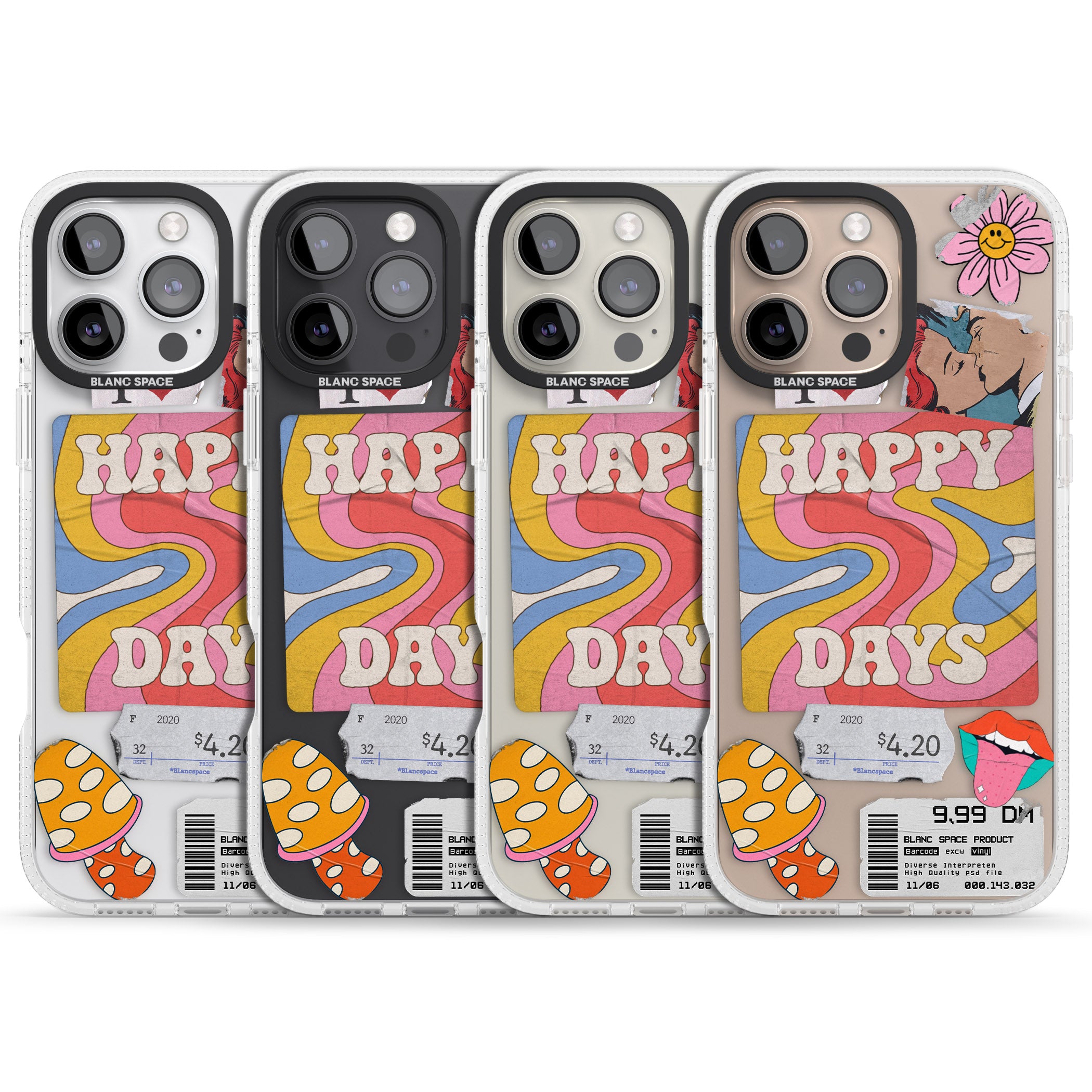 Groovy Trip iPhone 16 Pro Max / 16 Pro Clear Case Impact Air - Blanc Space