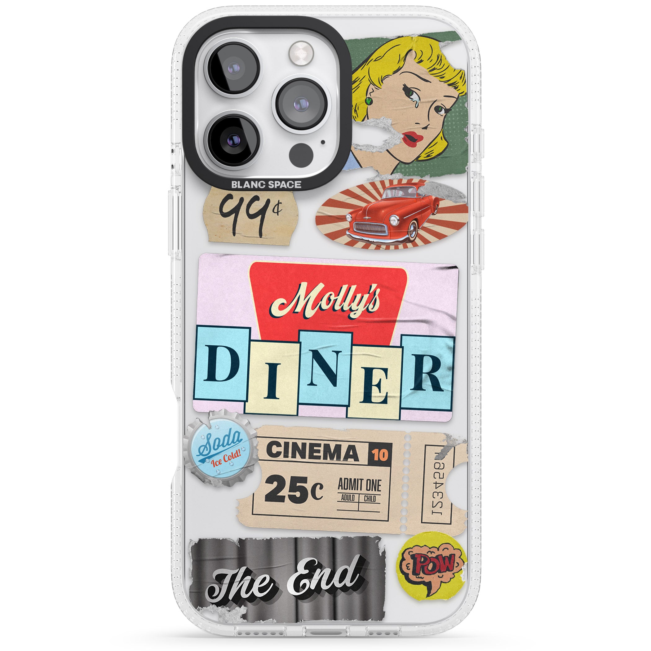 Nifty Fifties Swing iPhone 16 Pro Max / 16 Pro Clear Case Impact Air - Blanc Space