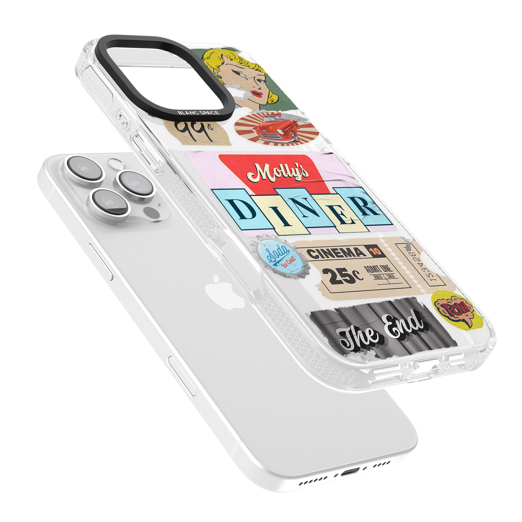 Nifty Fifties Swing iPhone 16 Pro Max / 16 Pro Clear Case Impact Air - Blanc Space