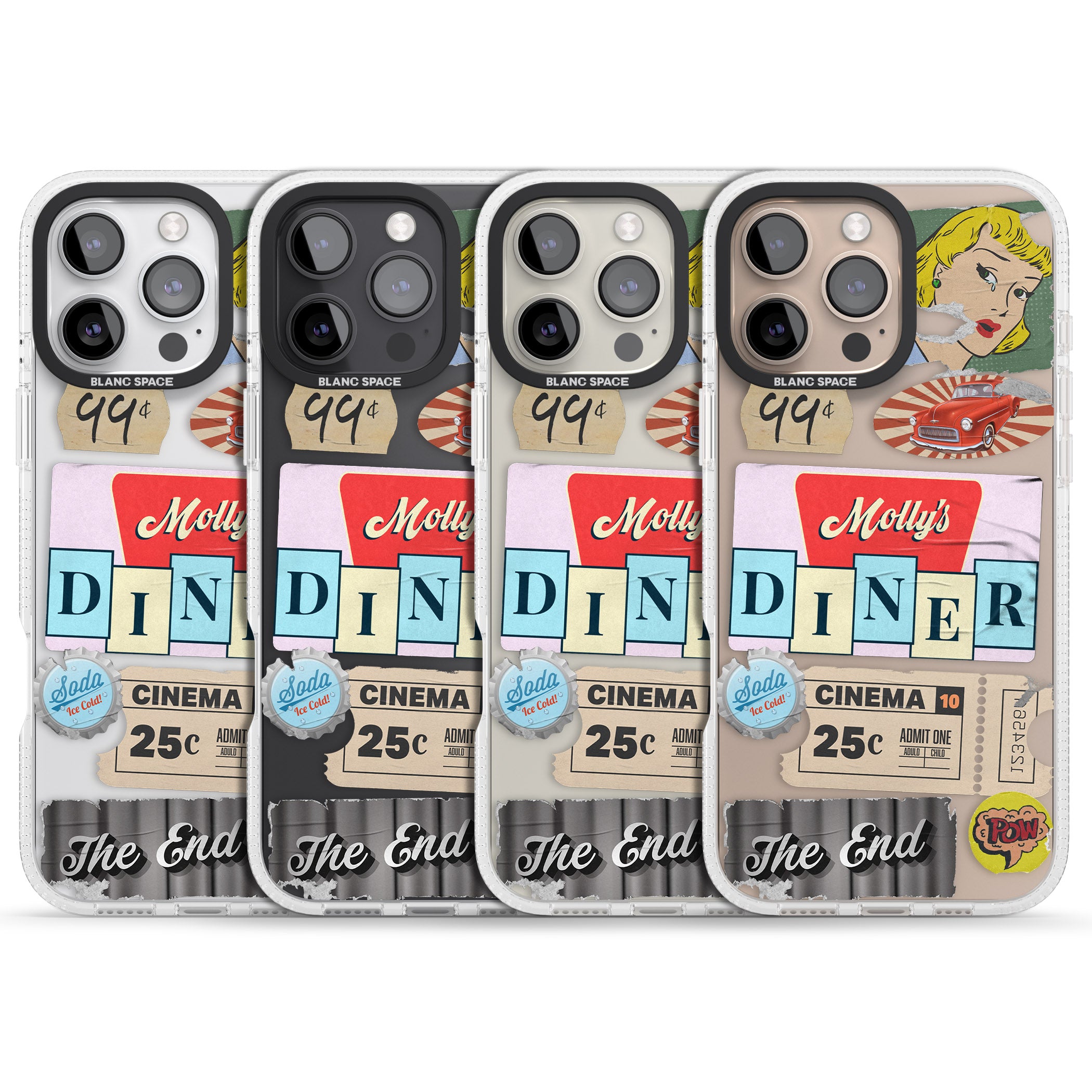 Nifty Fifties Swing iPhone 16 Pro Max / 16 Pro Clear Case Impact Air - Blanc Space