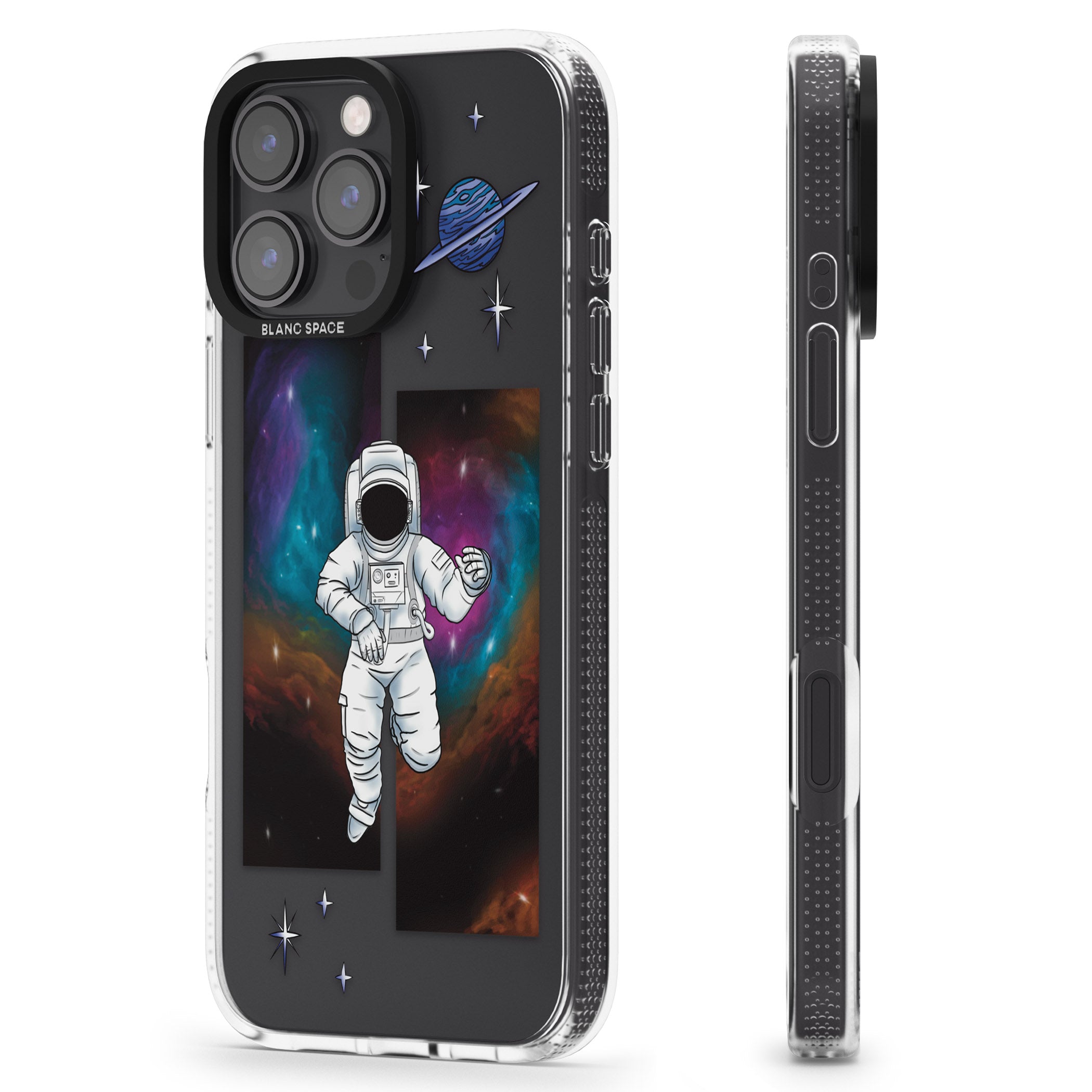 Escape The Nebula iPhone 16 Pro Max / 16 Pro Clear Case Impact Air - Blanc Space