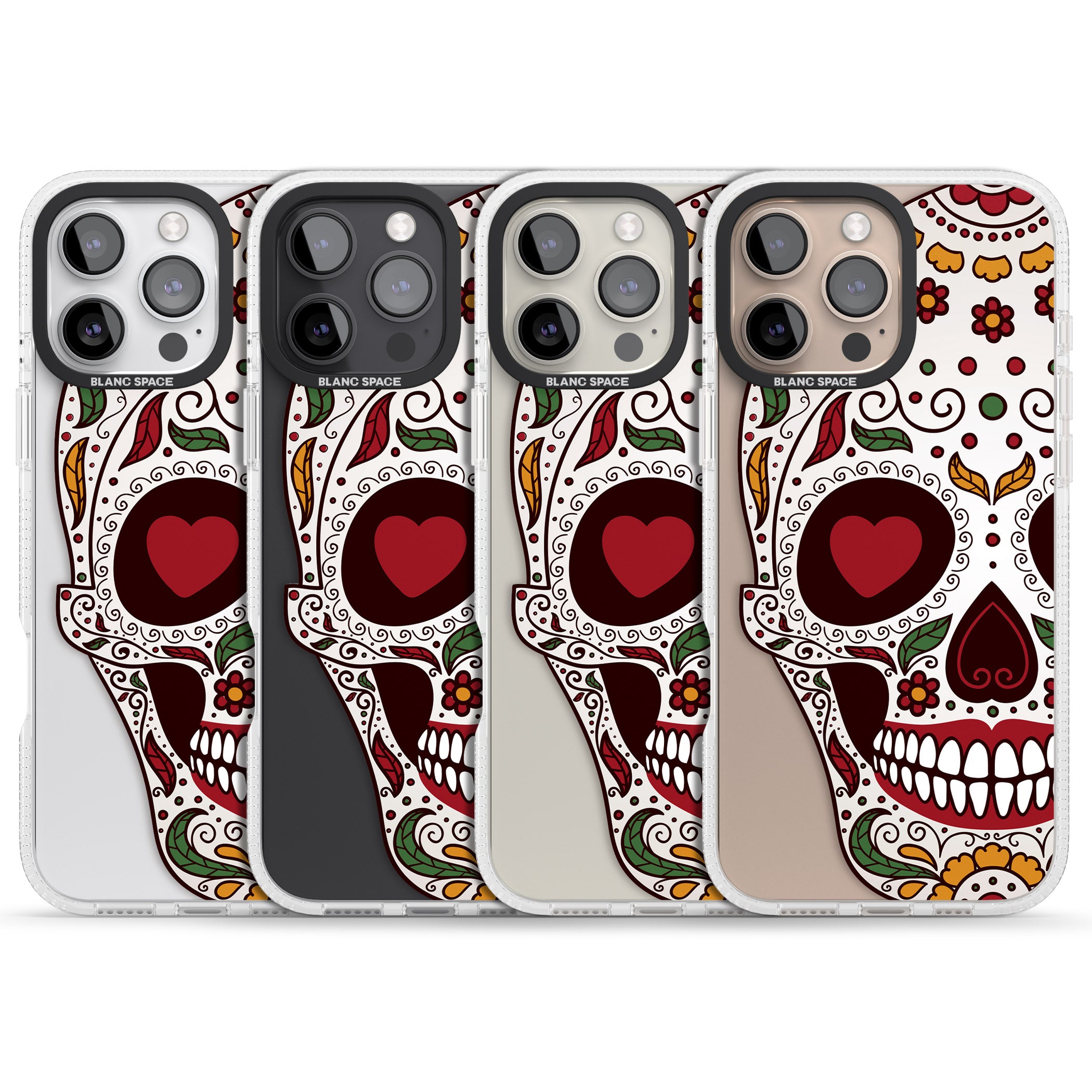 Autumn Sugar Skull iPhone 16 Pro Max / 16 Pro Clear Case Impact Air - Blanc Space