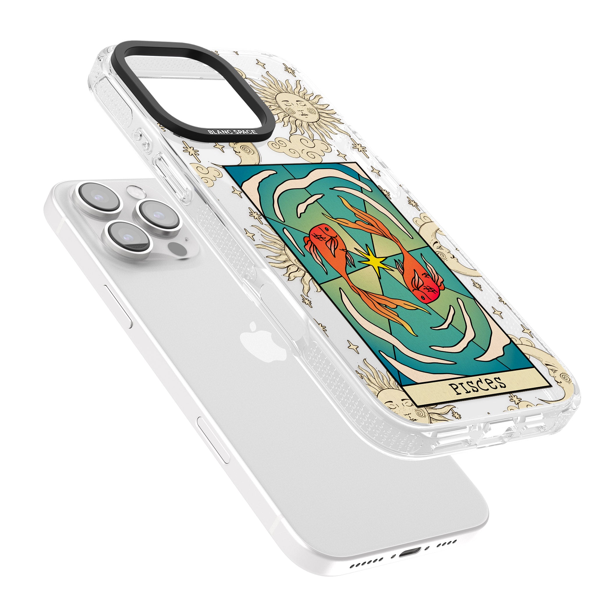 Celestial Zodiac - Pisces iPhone 16 Pro Max / 16 Pro Clear Case Impact Air - Blanc Space