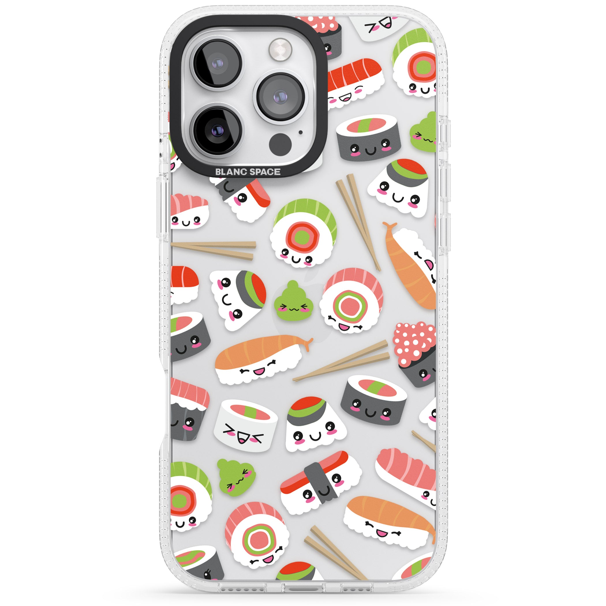 Kawaii Sushi Mix iPhone 16 Pro Max / 16 Pro Clear Case Impact Air - Blanc Space