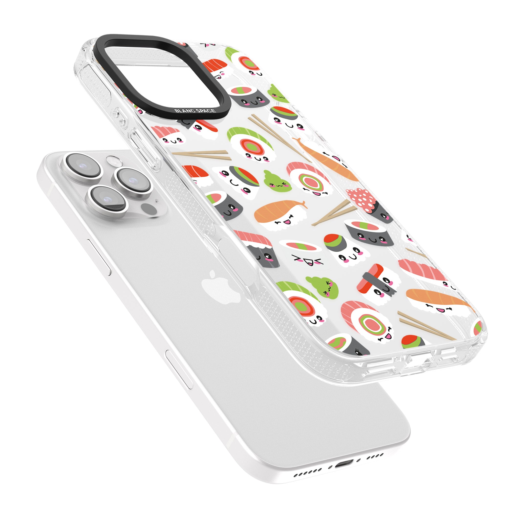 Kawaii Sushi Mix iPhone 16 Pro Max / 16 Pro Clear Case Impact Air - Blanc Space