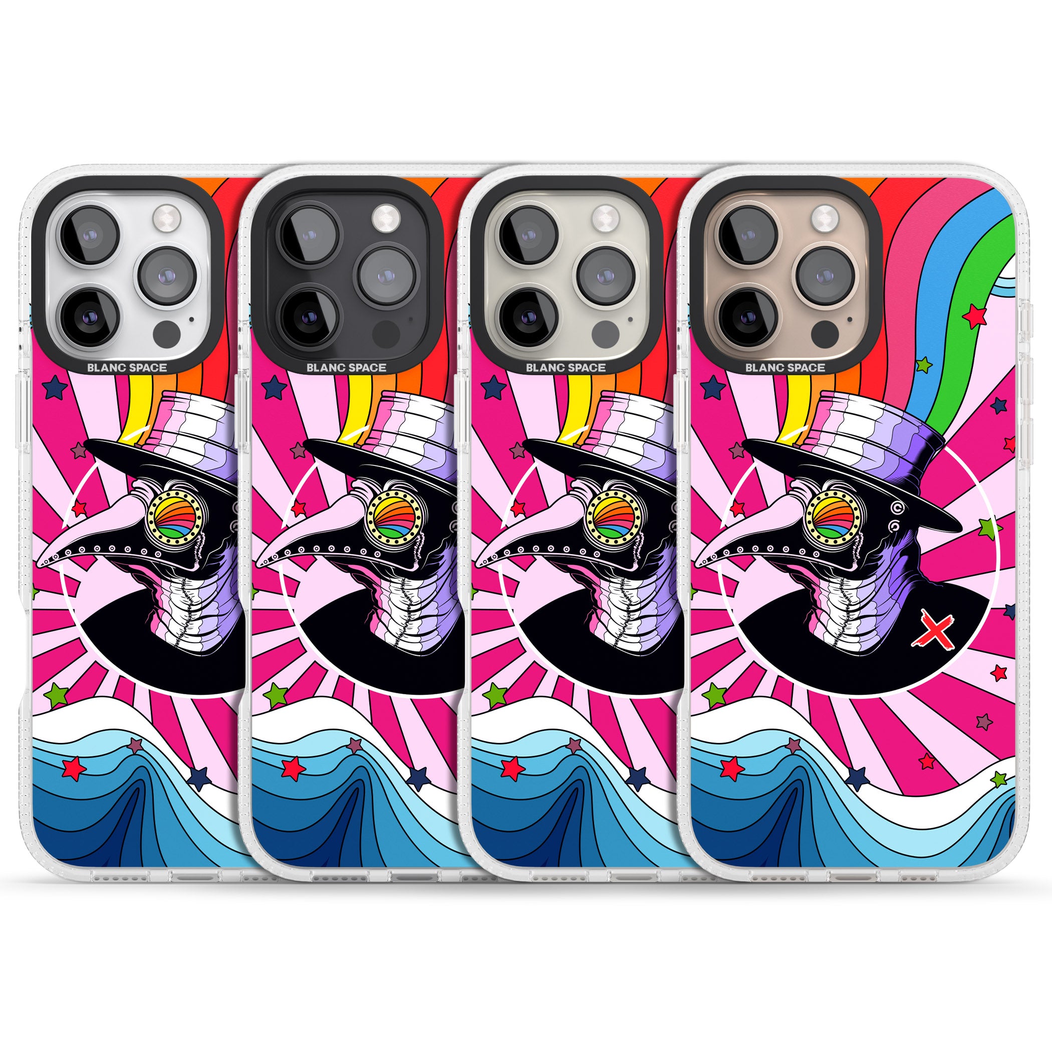 Plague Doctor Passion iPhone 16 Pro Max / 16 Pro Clear Case Impact Air - Blanc Space