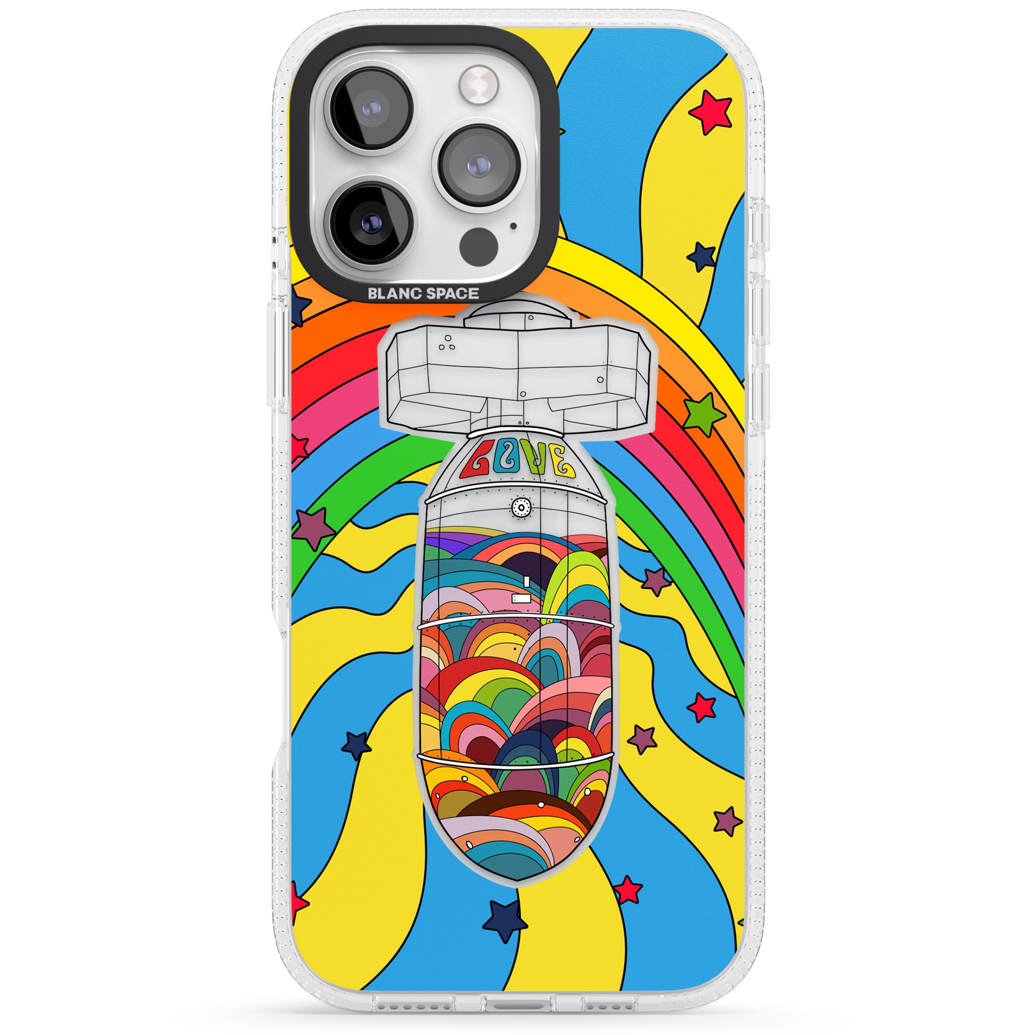 Love Bomb iPhone 16 Pro Max / 16 Pro Clear Case Impact Air - Blanc Space