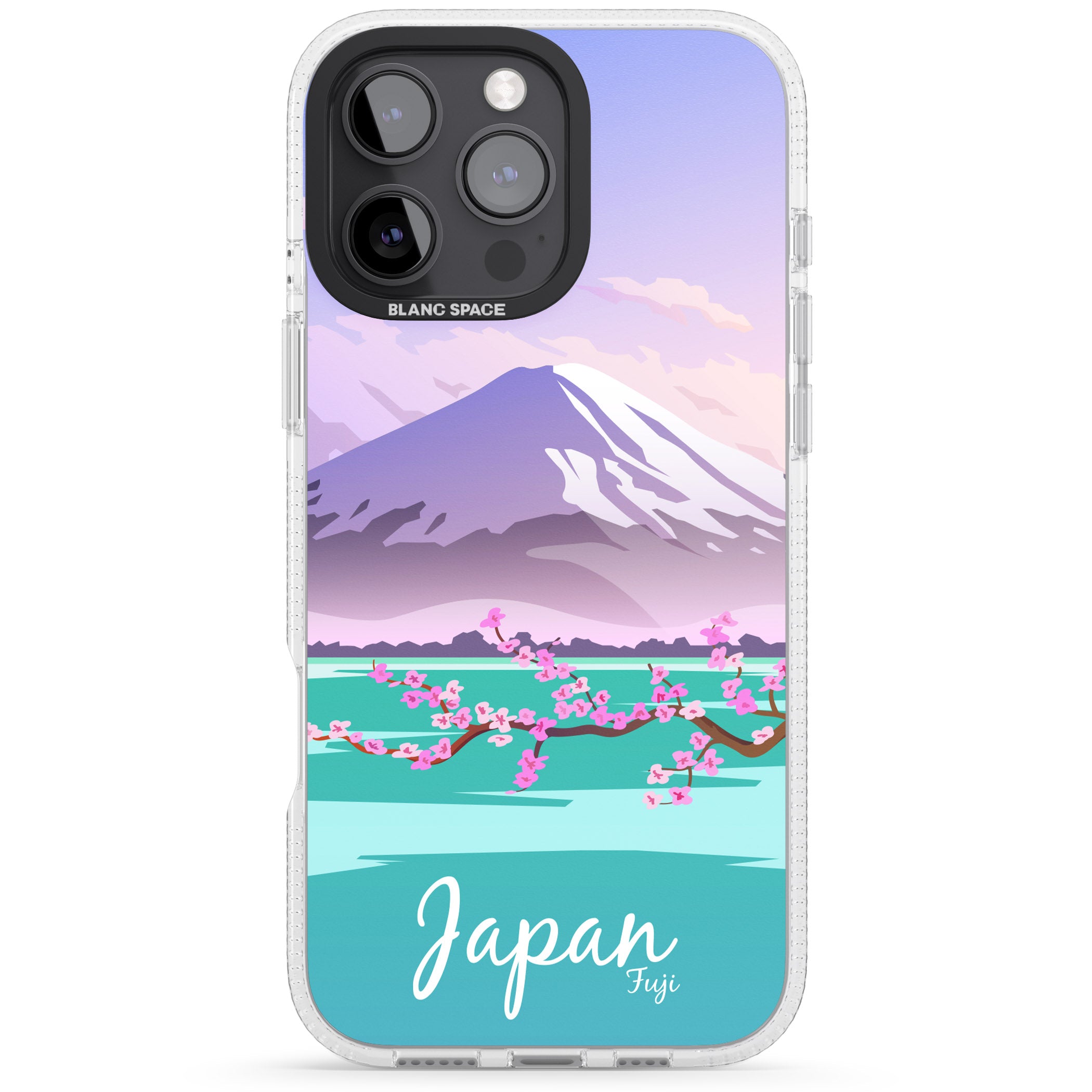 Vintage Travel Poster Japan iPhone 16 Pro Max / 16 Pro Clear Case Impact Air - Blanc Space