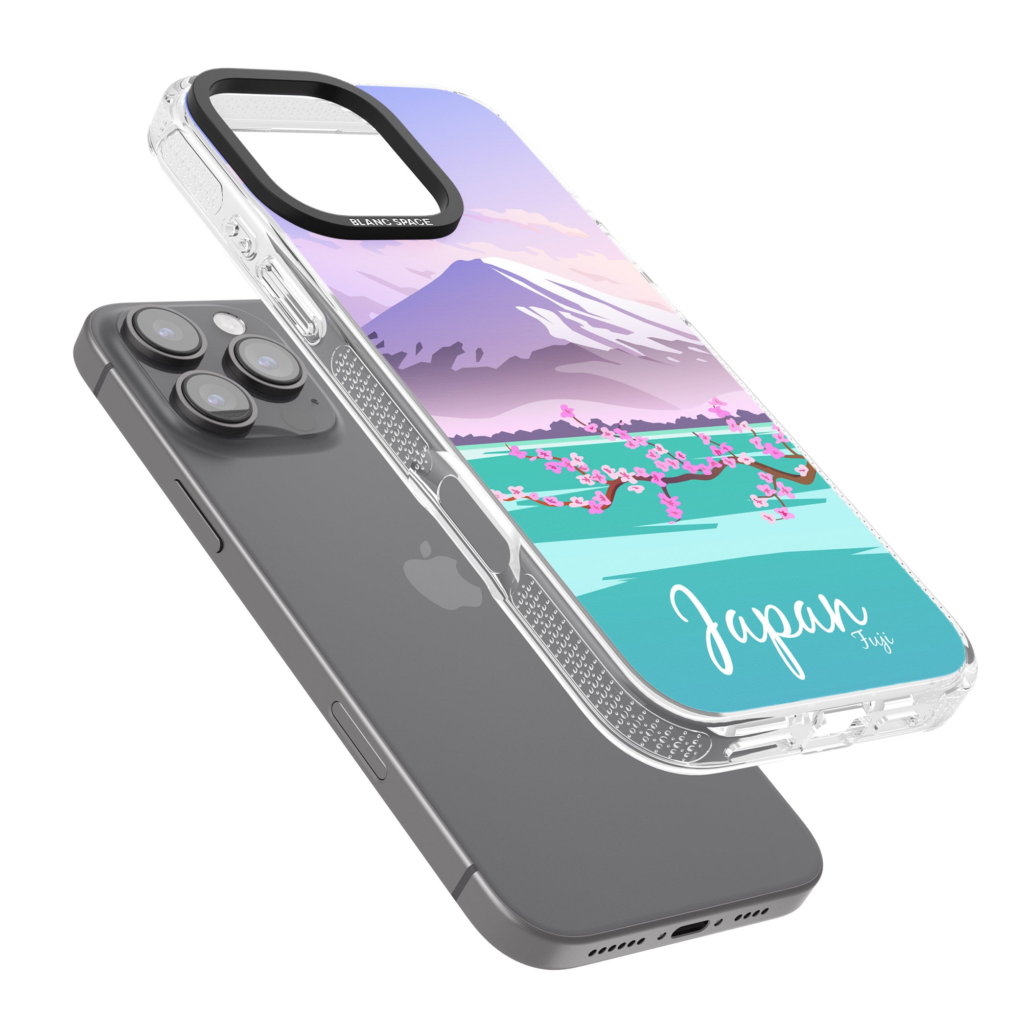 Vintage Travel Poster Japan iPhone 16 Pro Max / 16 Pro Clear Case Impact Air - Blanc Space