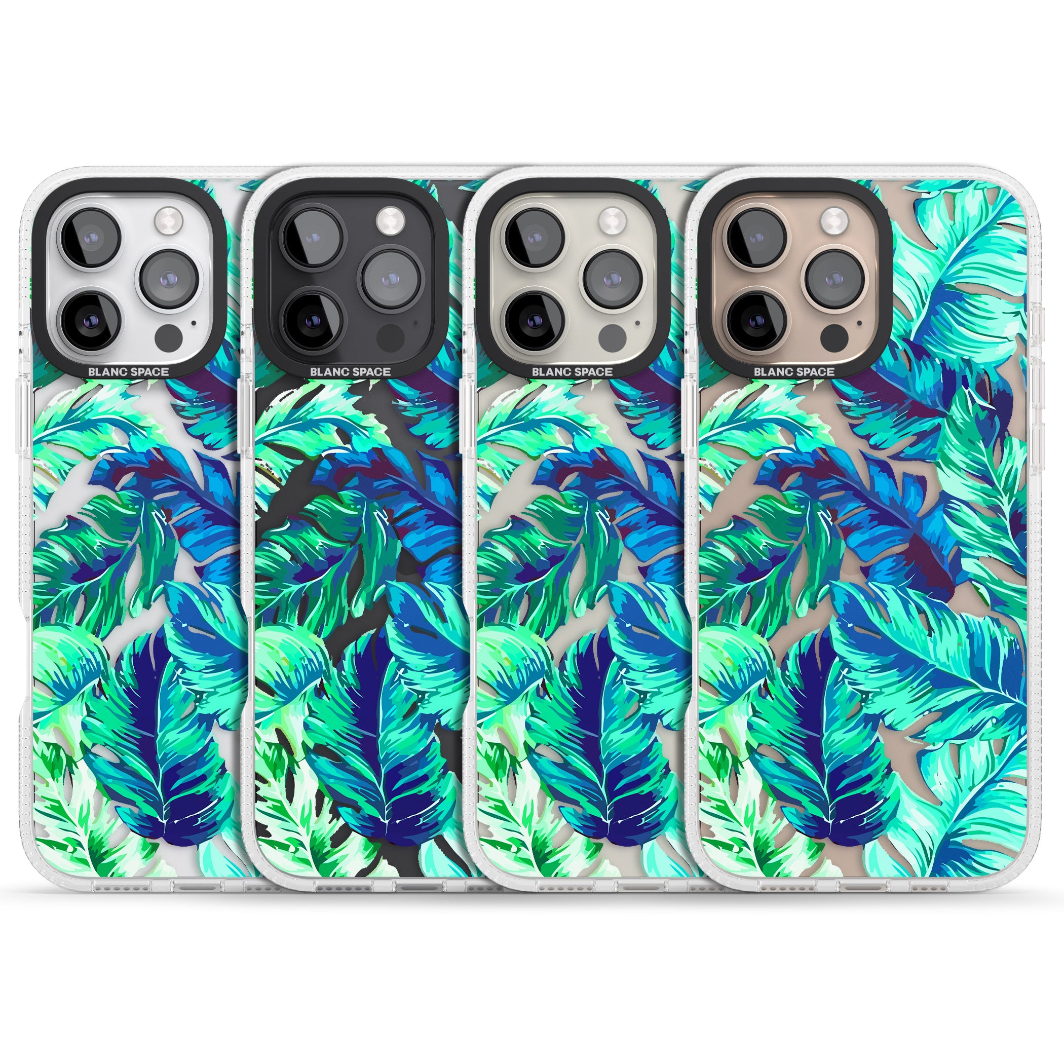 Tropical Palms iPhone 16 Pro Max / 16 Pro Clear Case Impact Air - Blanc Space