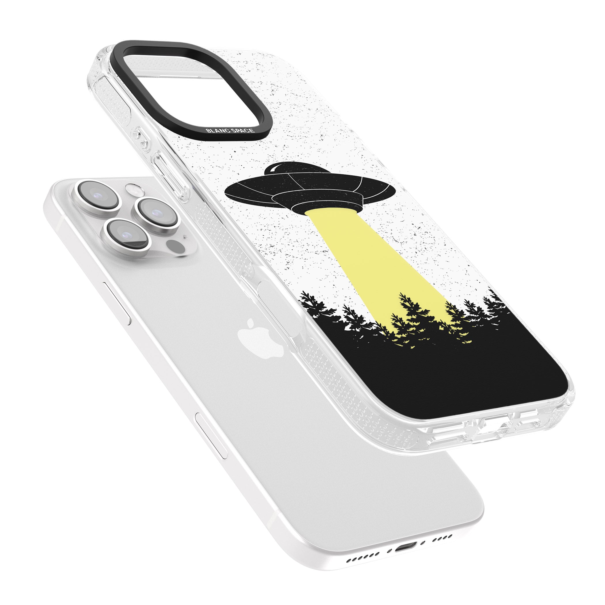 Alien Abduction iPhone 16 Pro Max / 16 Pro Clear Case Impact Air - Blanc Space