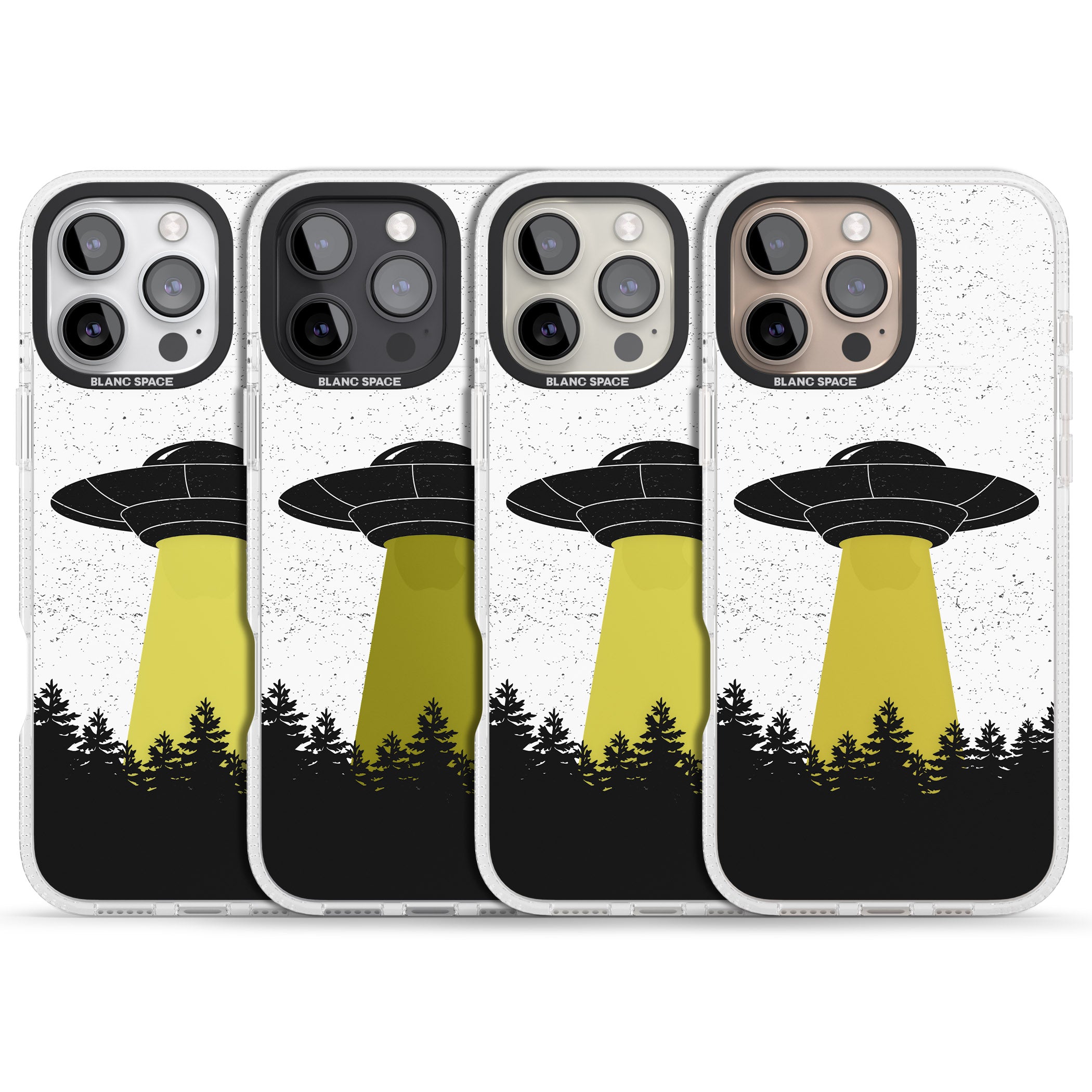 Alien Abduction iPhone 16 Pro Max / 16 Pro Clear Case Impact Air - Blanc Space