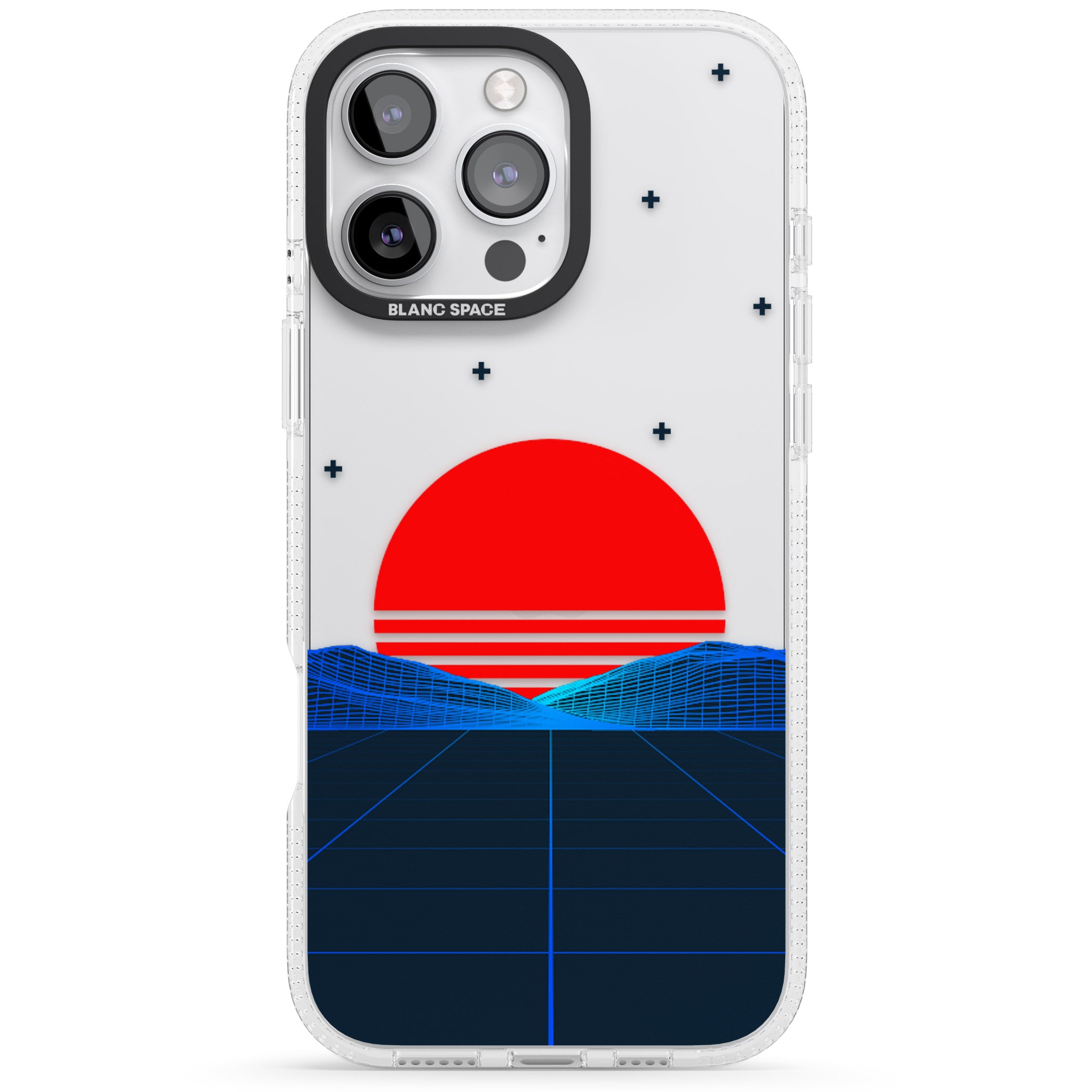 Japanese Sunset Vaporwave iPhone 16 Pro Max / 16 Pro Clear Case Impact Air - Blanc Space