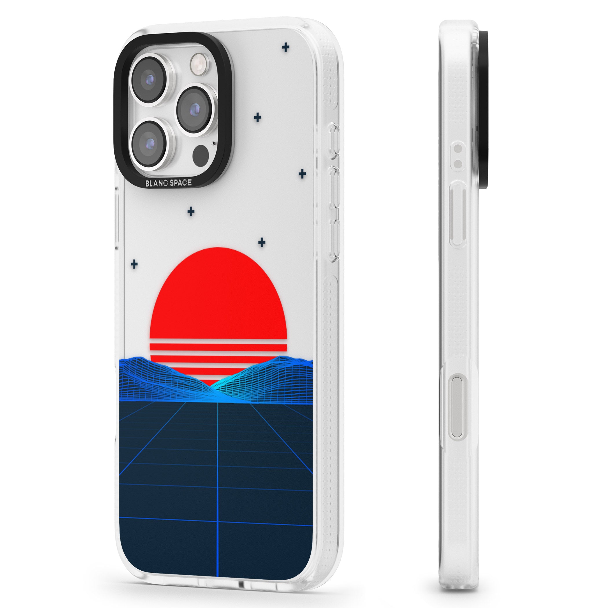 Japanese Sunset Vaporwave iPhone 16 Pro Max / 16 Pro Clear Case Impact Air - Blanc Space