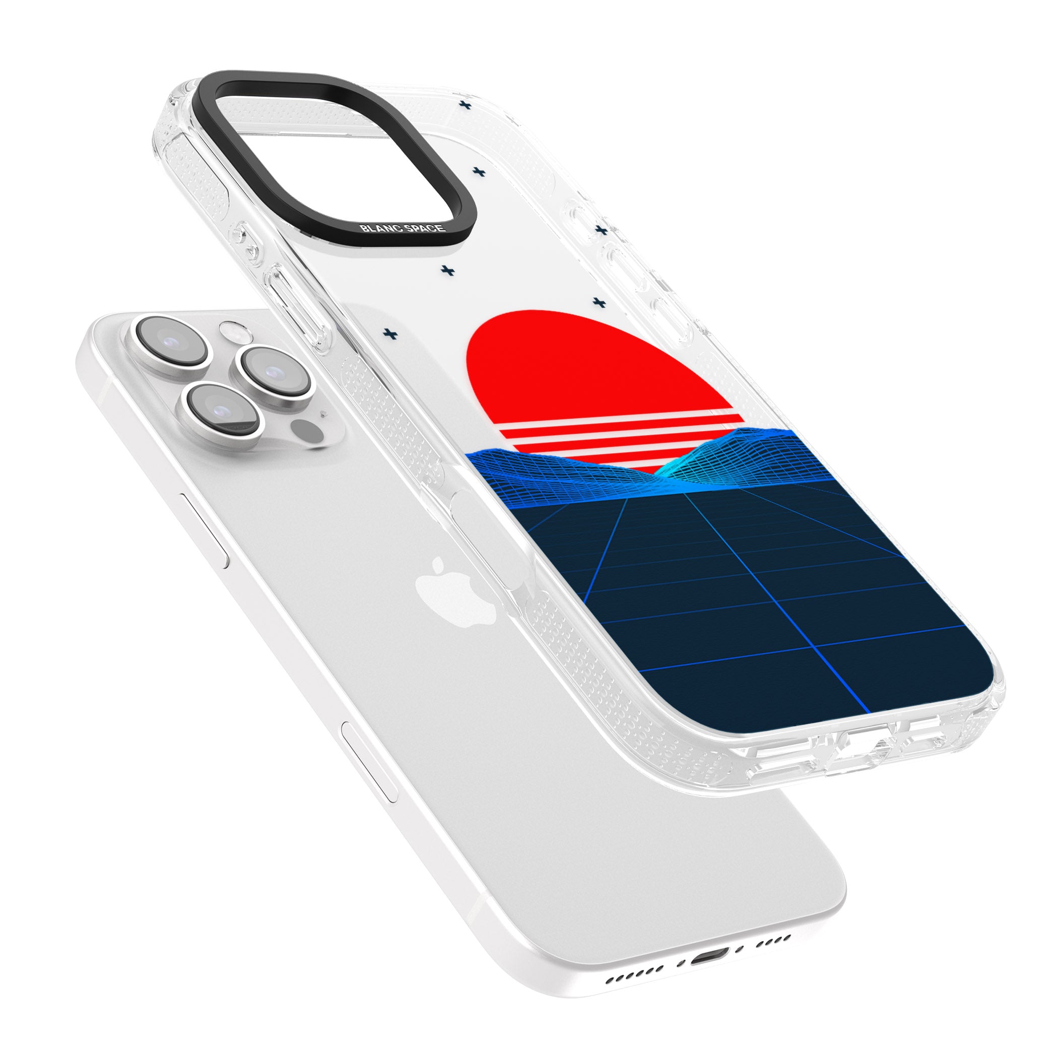 Japanese Sunset Vaporwave iPhone 16 Pro Max / 16 Pro Clear Case Impact Air - Blanc Space