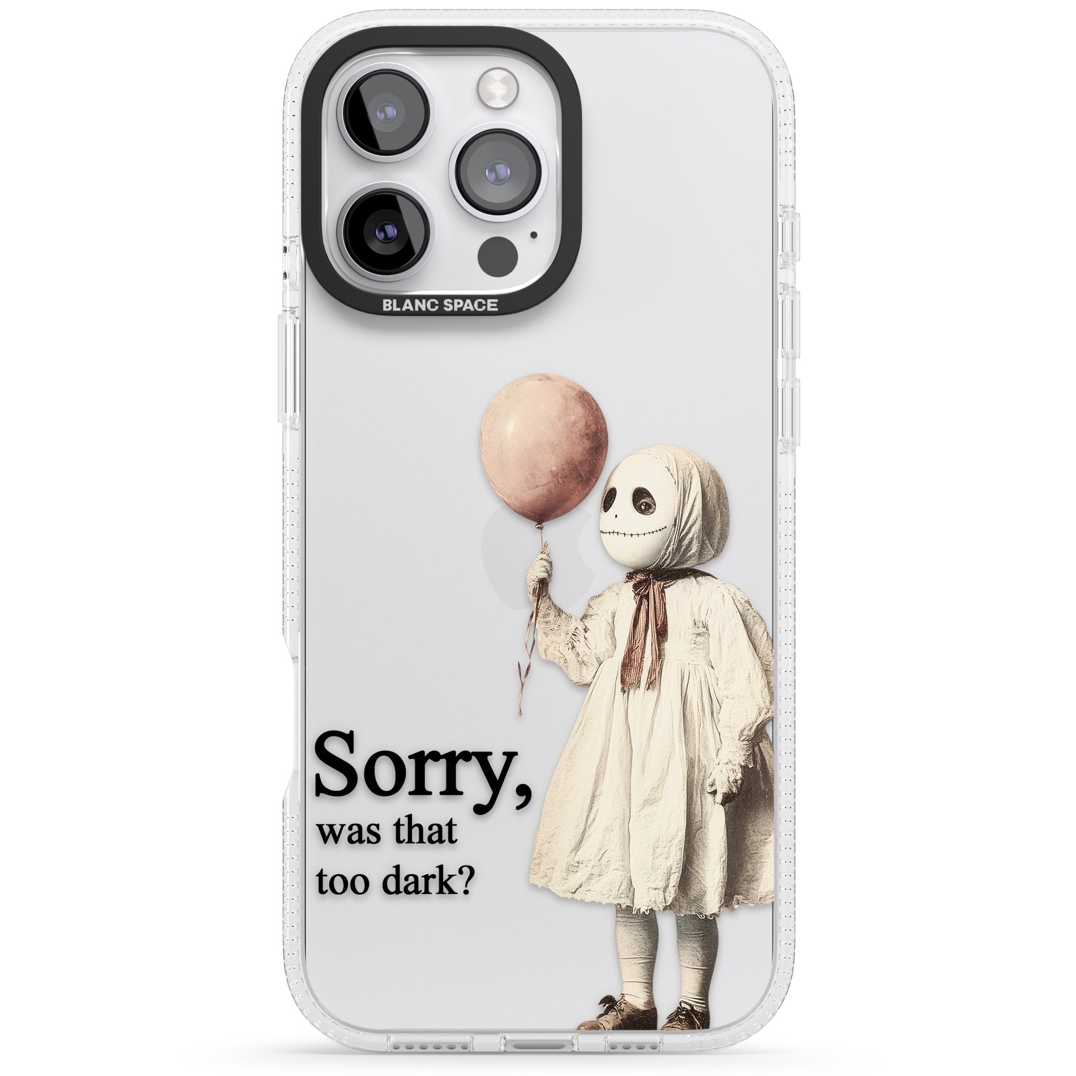 Sorry, Was That Too Dark? iPhone 16 Pro Max / 16 Pro Clear Case Impact Air - Blanc Space