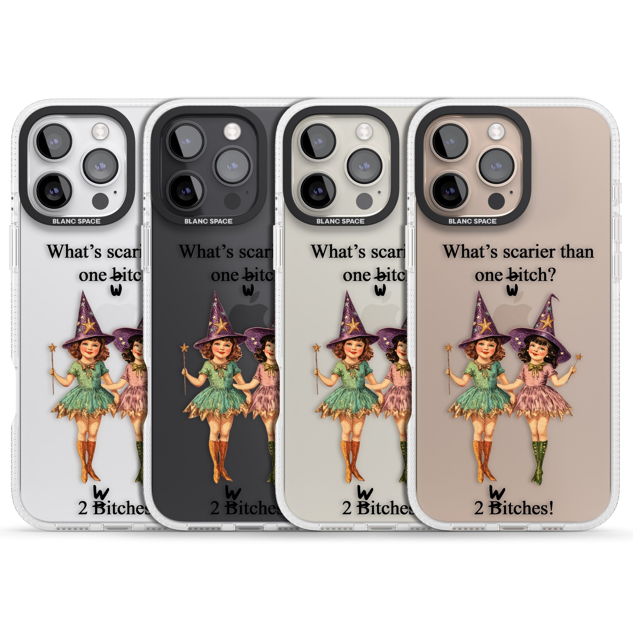 Two Witches iPhone 16 Pro Max / 16 Pro Clear Case Impact Air - Blanc Space