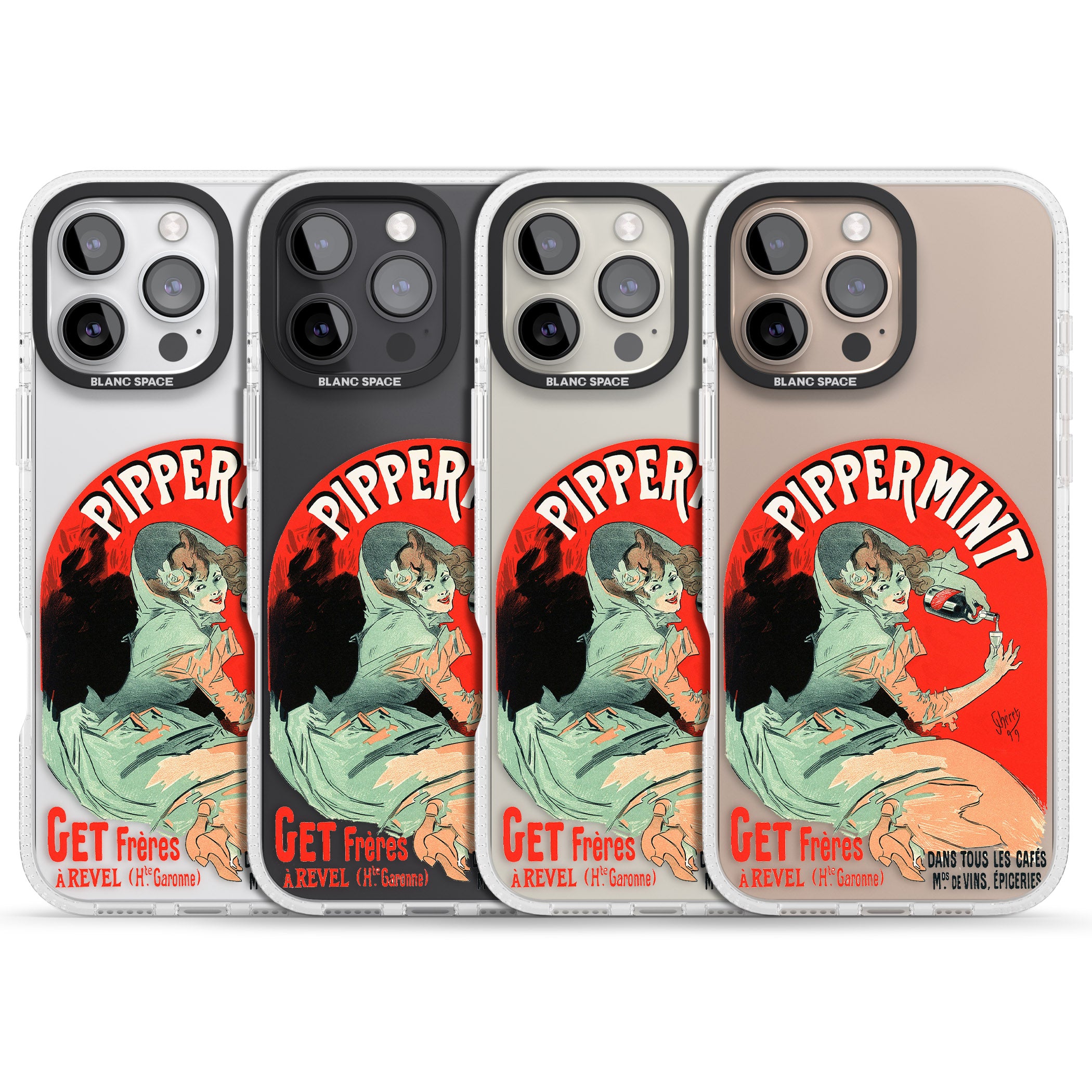 Pippermint Poster iPhone 16 Pro Max / 16 Pro Clear Case Impact Air - Blanc Space