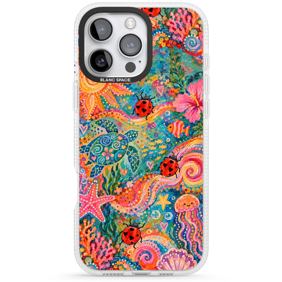 Coral Whimsy for her iPhone case | Clear Case Impact Air case for iPhone 16 Pro, iPhone 16 Pro Max