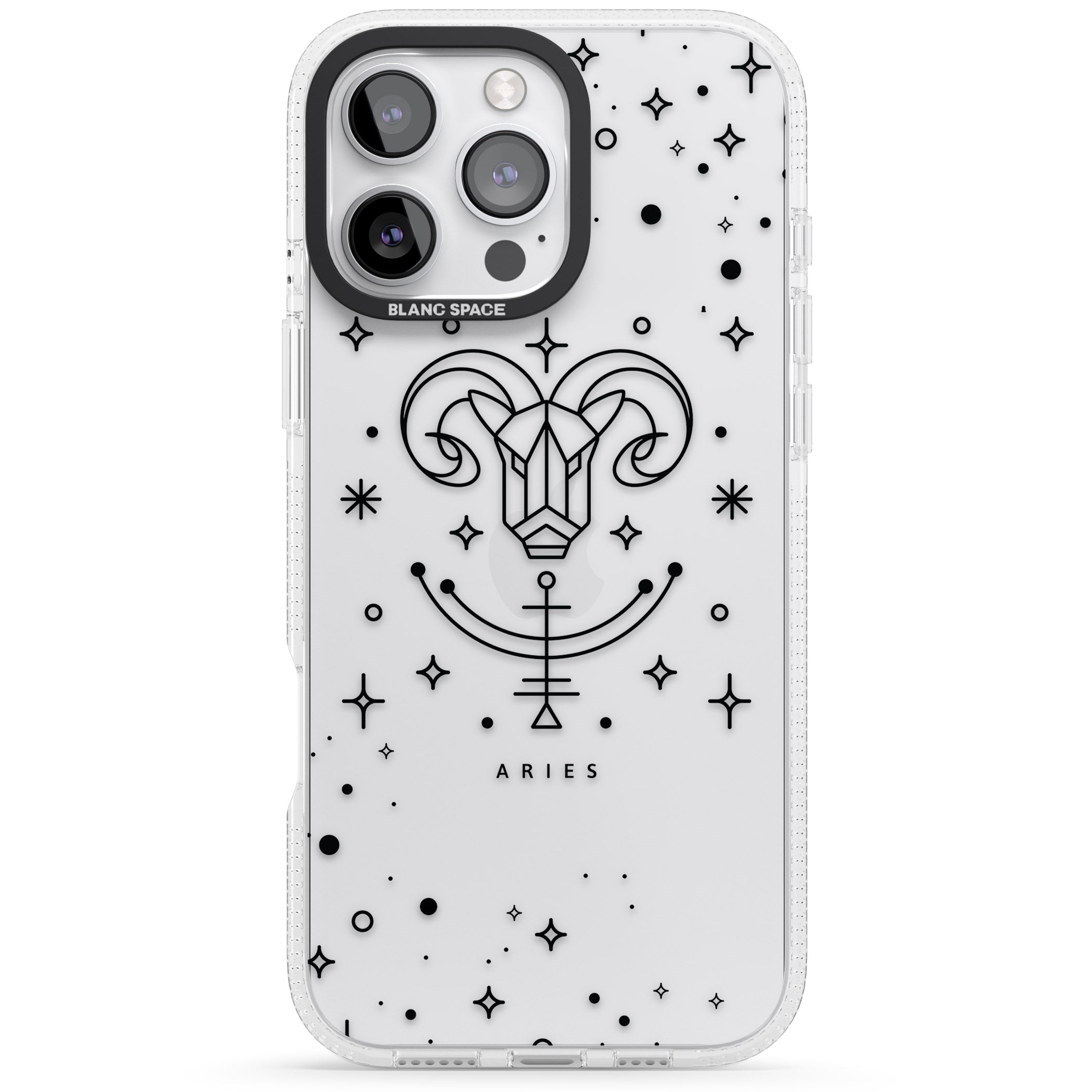 Aries Emblem - Transparent Design iPhone 16 Pro Max / 16 Pro Clear Case Impact Air - Blanc Space