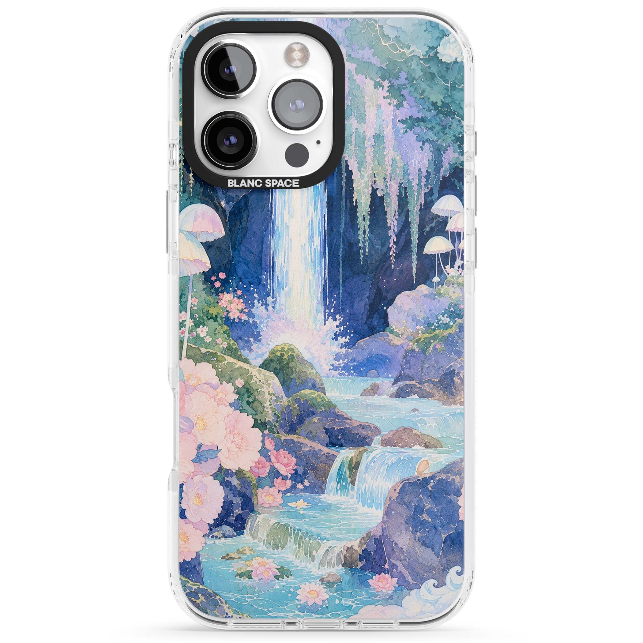 Mystic Waterfall art iPhone case | Clear Impact case for iPhone 16 Pro, iPhone 16 Pro Max