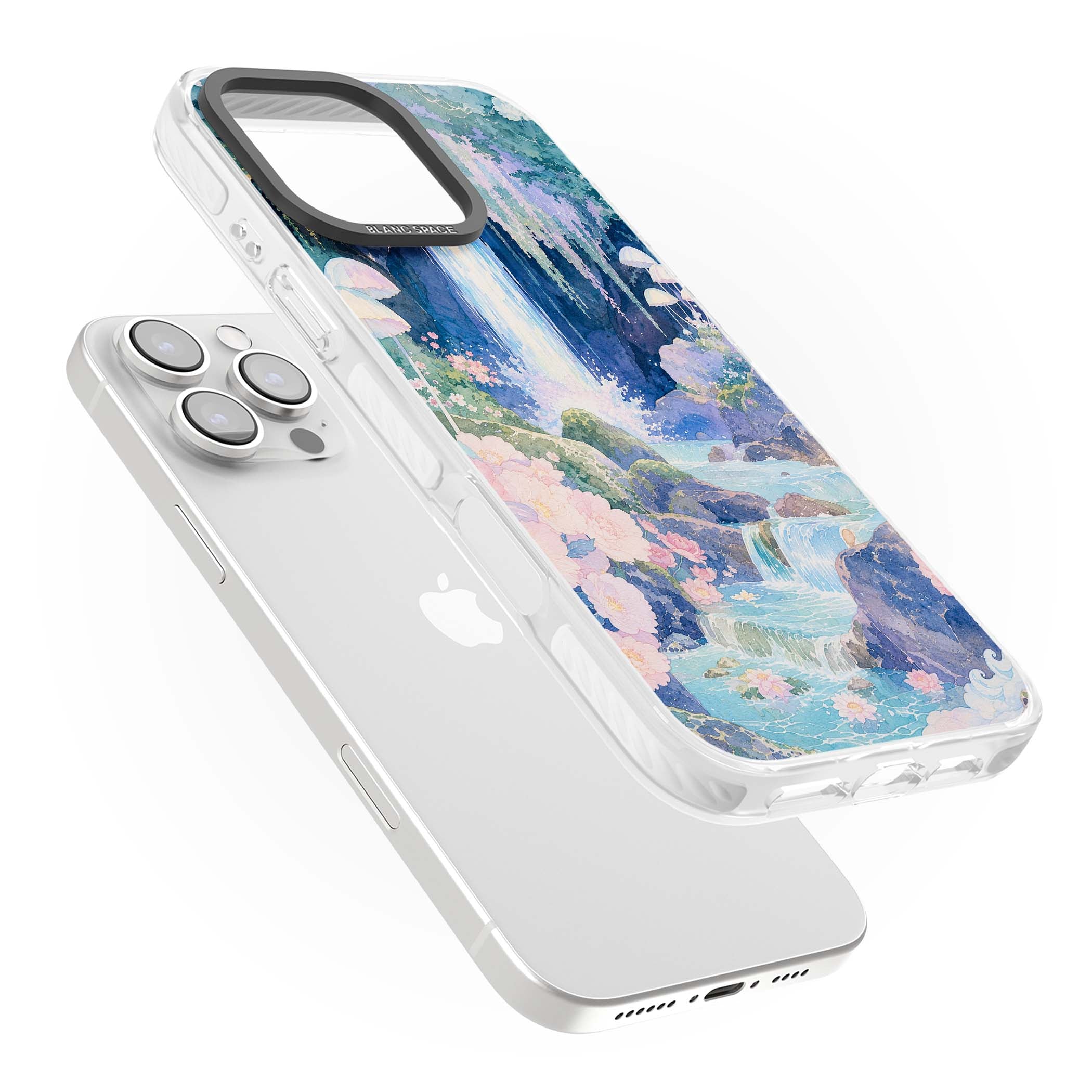 Mystic Waterfall art iPhone case | Clear Impact case for iPhone 16 Pro, iPhone 16 Pro Max