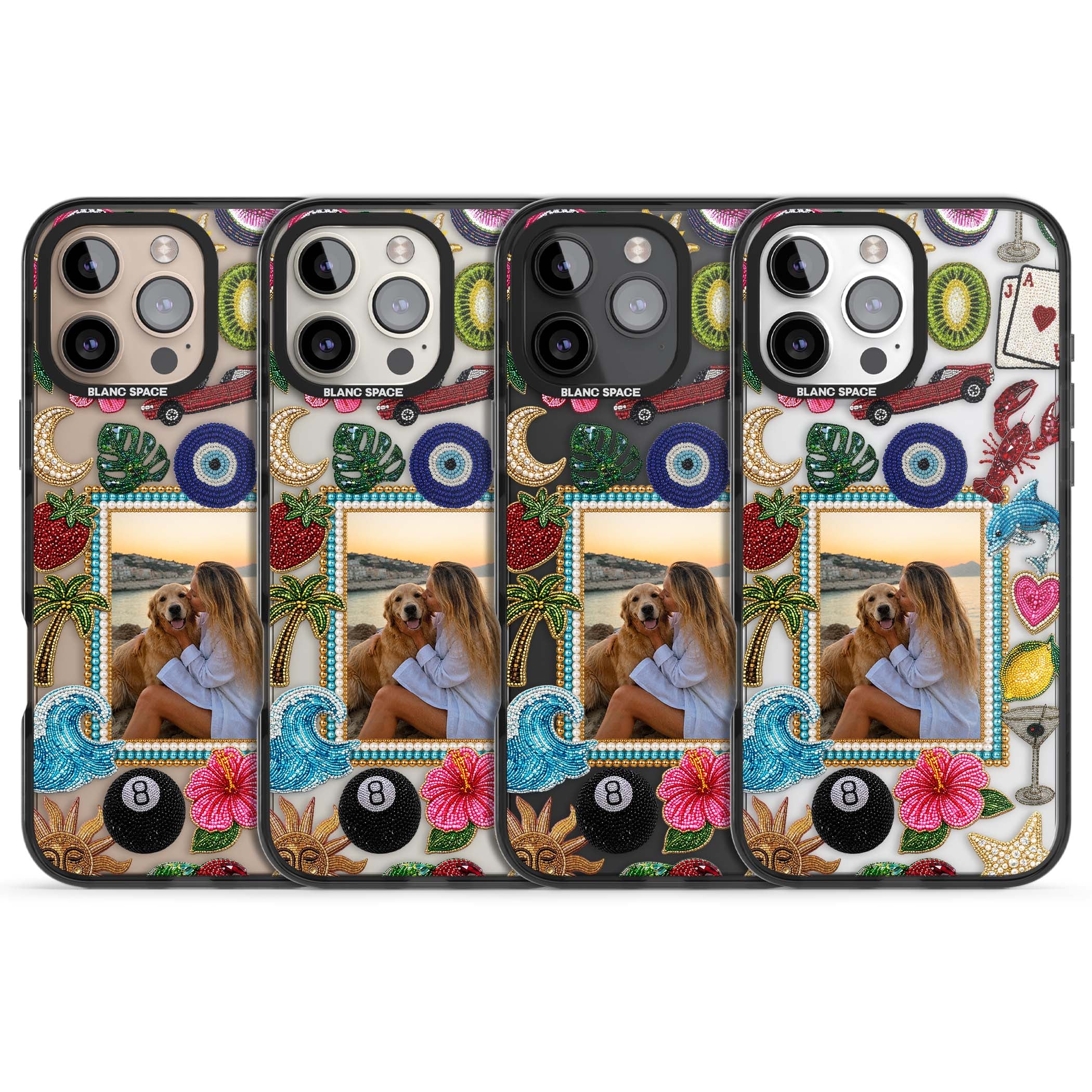 Beaded Photo coastal iPhone case | Black Impact case for iPhone 16 Pro, iPhone 16 Pro Max