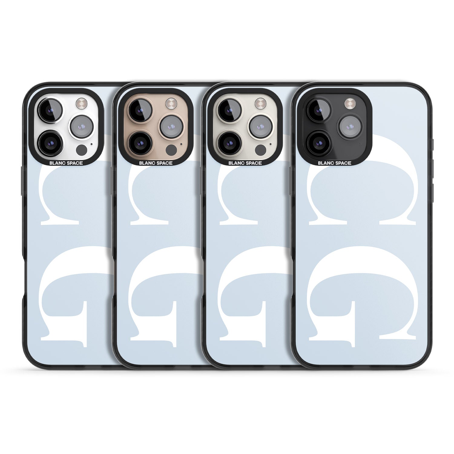 iPhone 16 Pro Max Personalised White & Blue Personalised Black Impact Phone Case