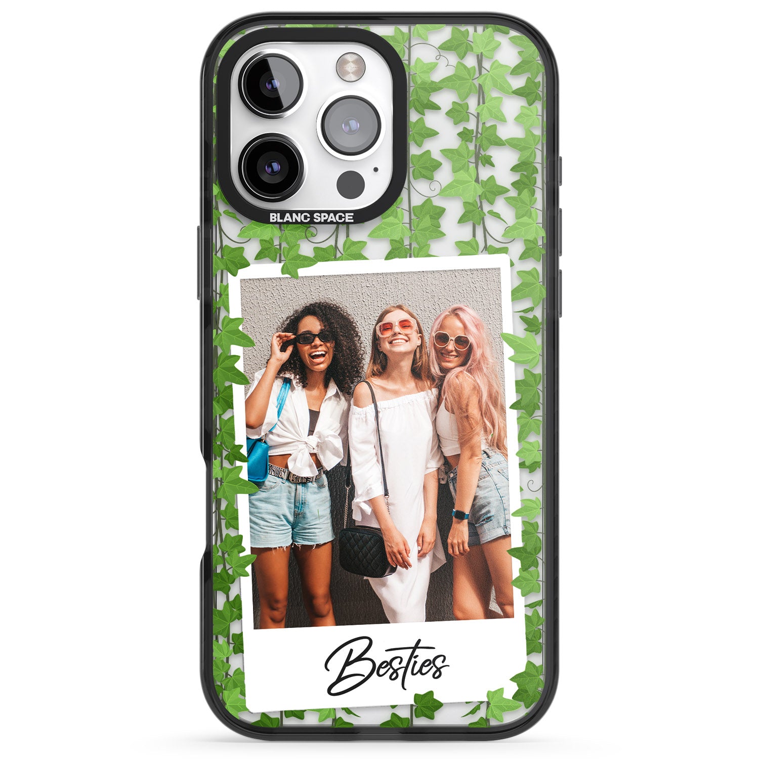 iPhone 16 Pro Max Personalised Ivy Vine Instant Photo Black Impact Phone Case