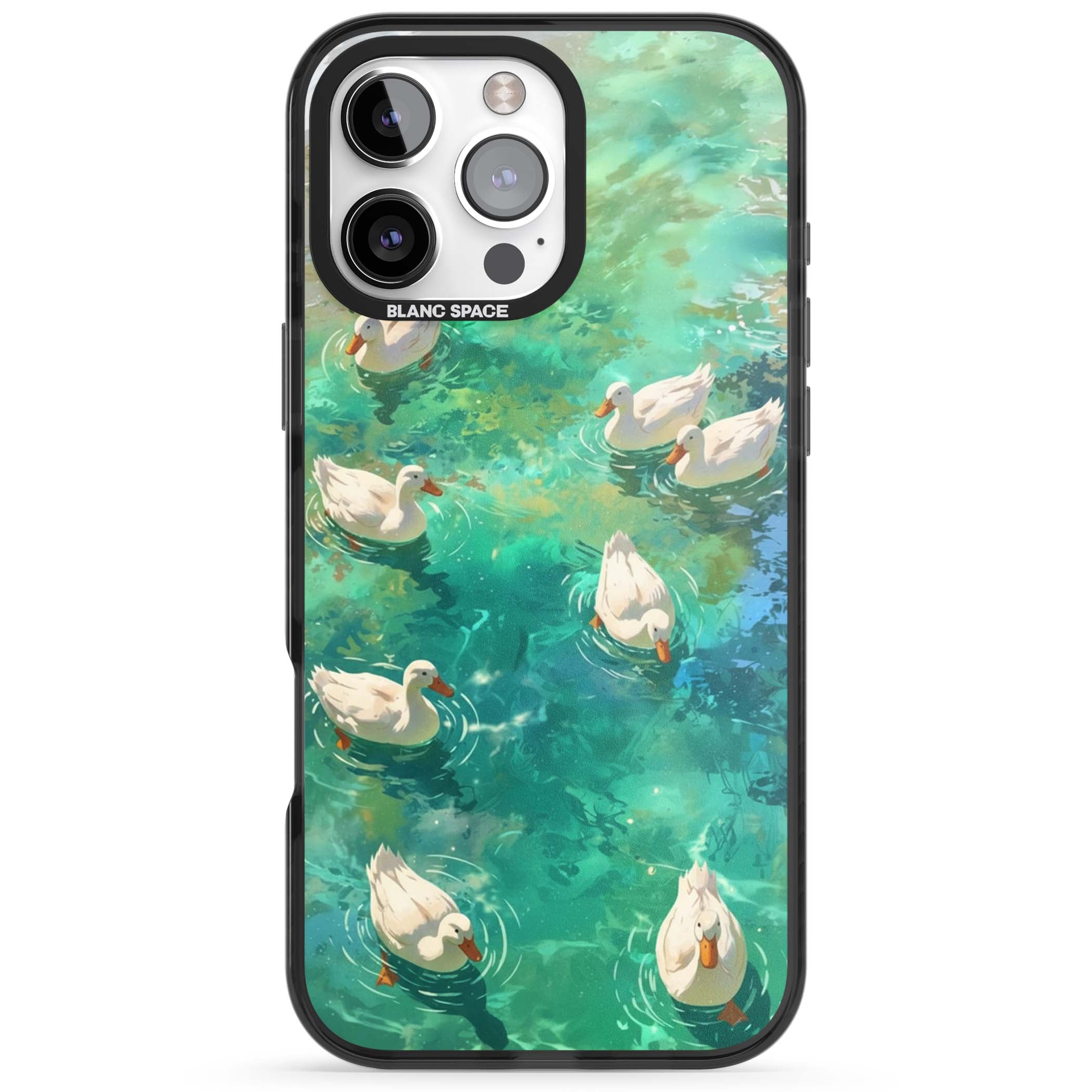Ducks In The Pond for her iPhone case | Black Impact case for iPhone 16 Pro, iPhone 16 Pro Max