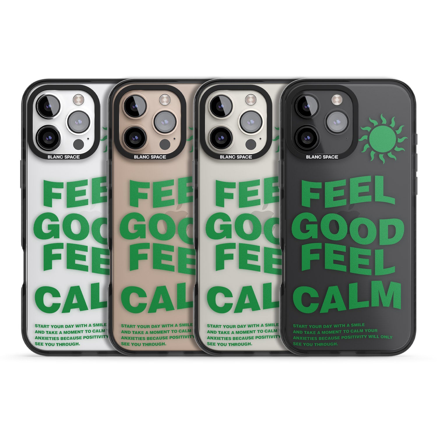 iPhone 16 Pro Max Feel Good Feel Calm (Green) Black Impact Phone Case