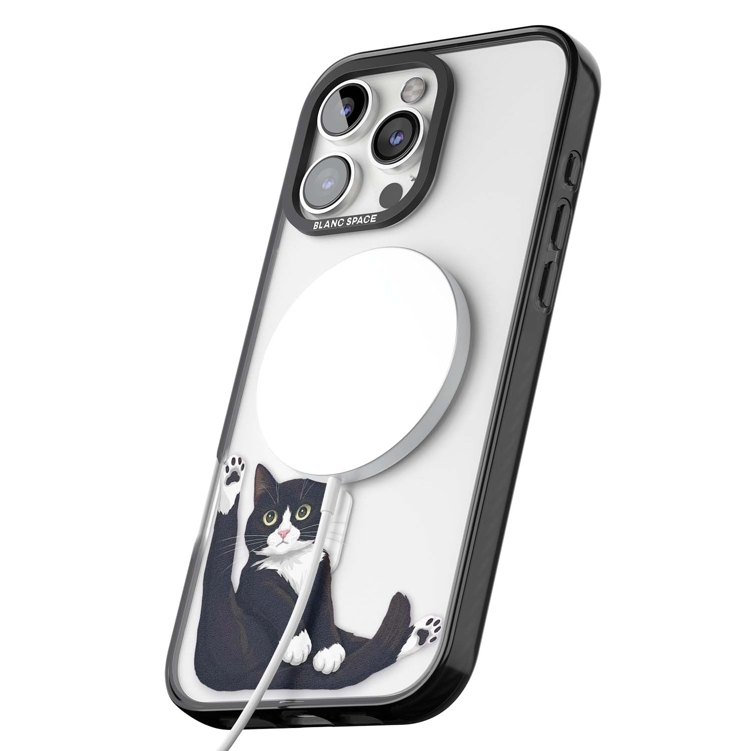 Mid-Groom Cat animals iPhone case | Black Impact Magsafe case for iPhone 16 Pro, iPhone 16 Pro Max