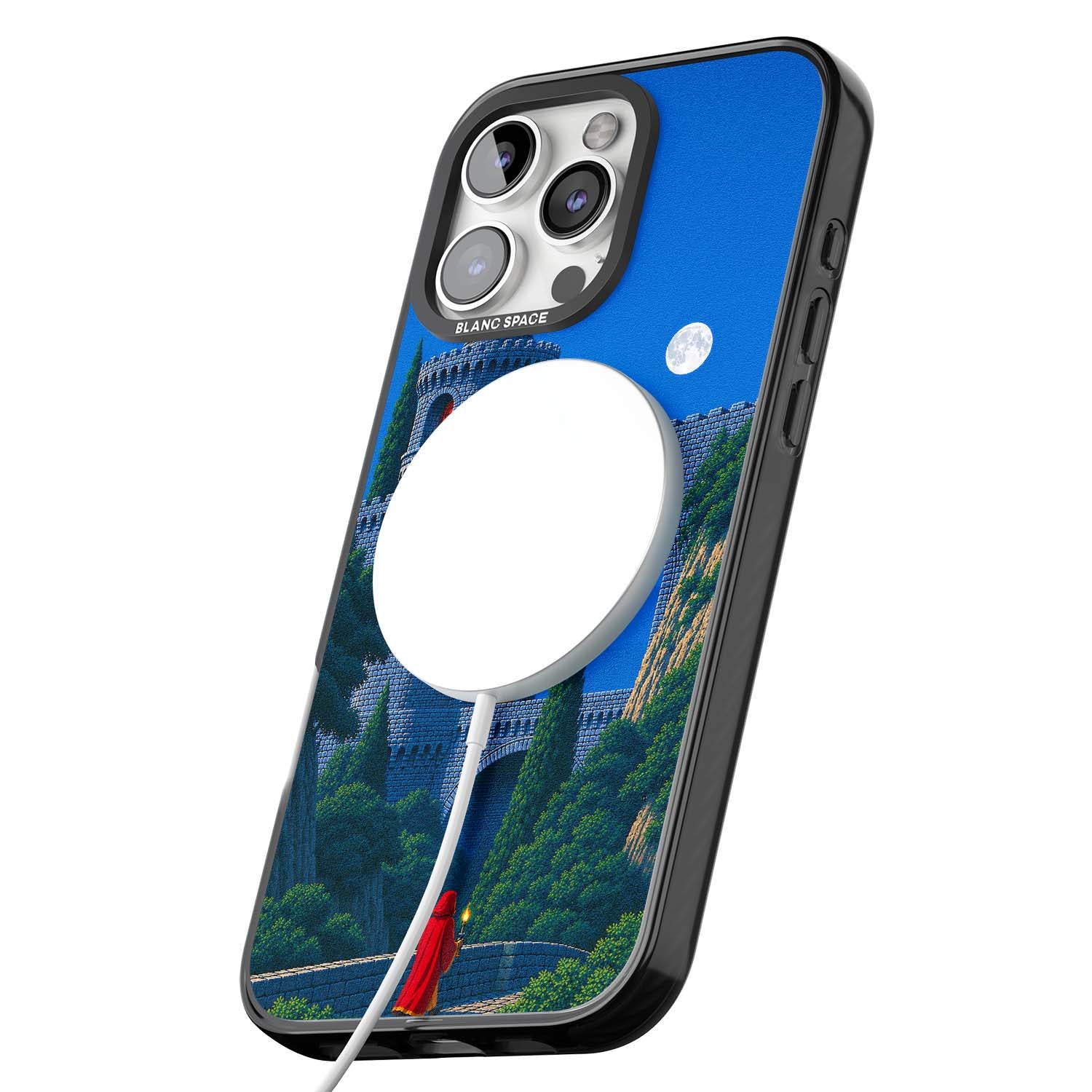 Castle Walls art iPhone case | Black Impact Magsafe case for iPhone 16 Pro, iPhone 16 Pro Max