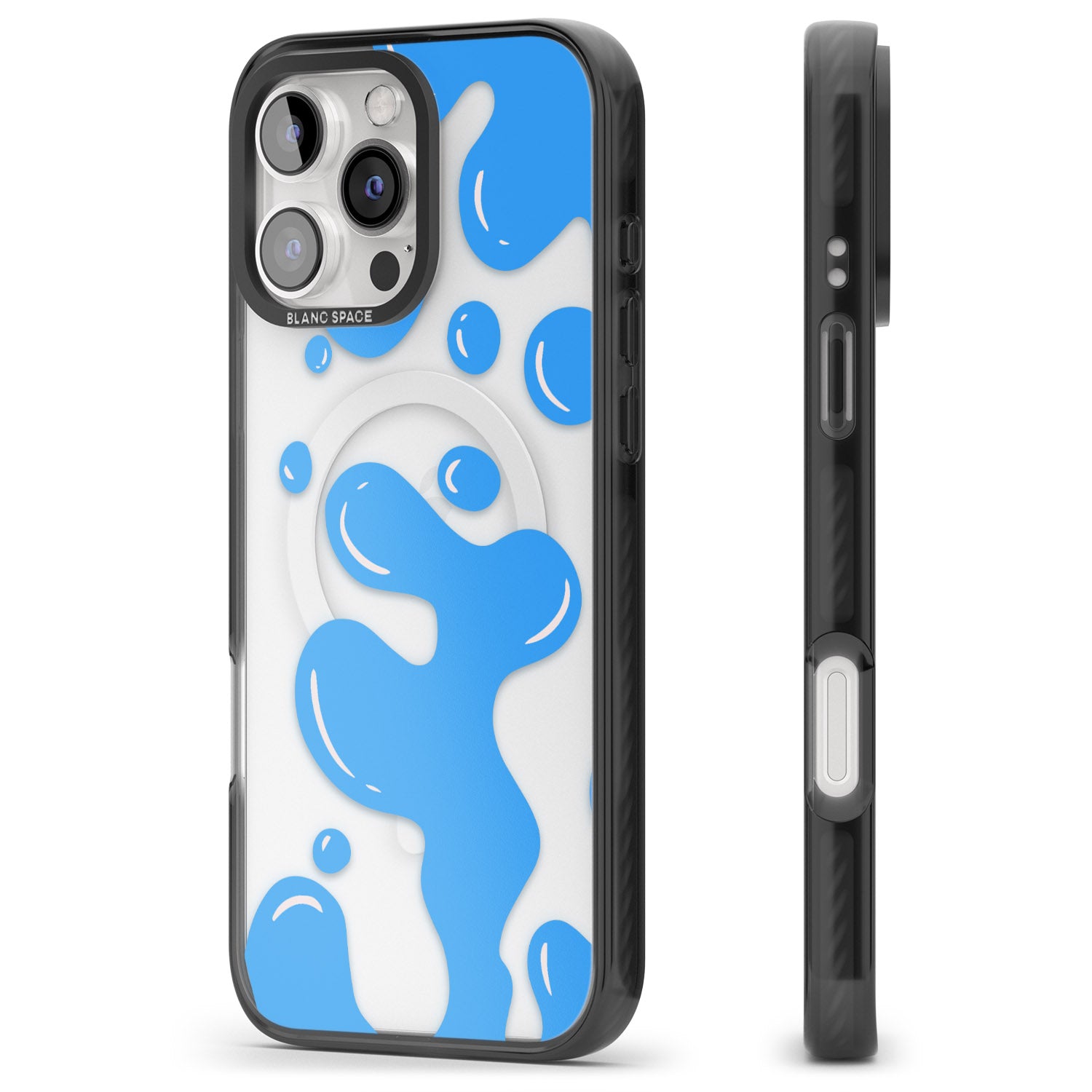 iPhone 16 Pro Max Blue Lava Lamp Black Impact Phone Case
