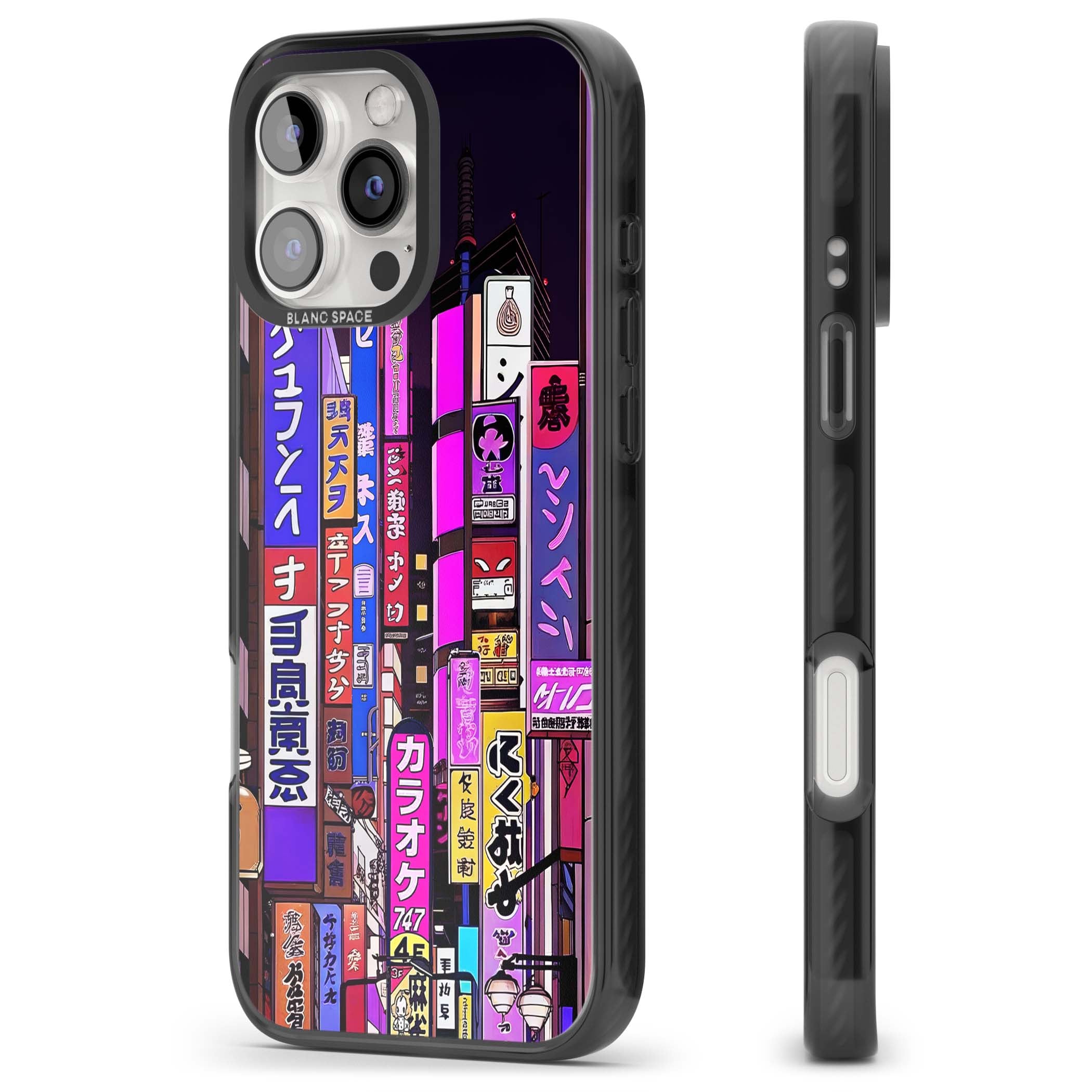 NEON NIGHT anime iPhone case | Black Impact Magsafe case for iPhone 16 Pro, iPhone 16 Pro Max